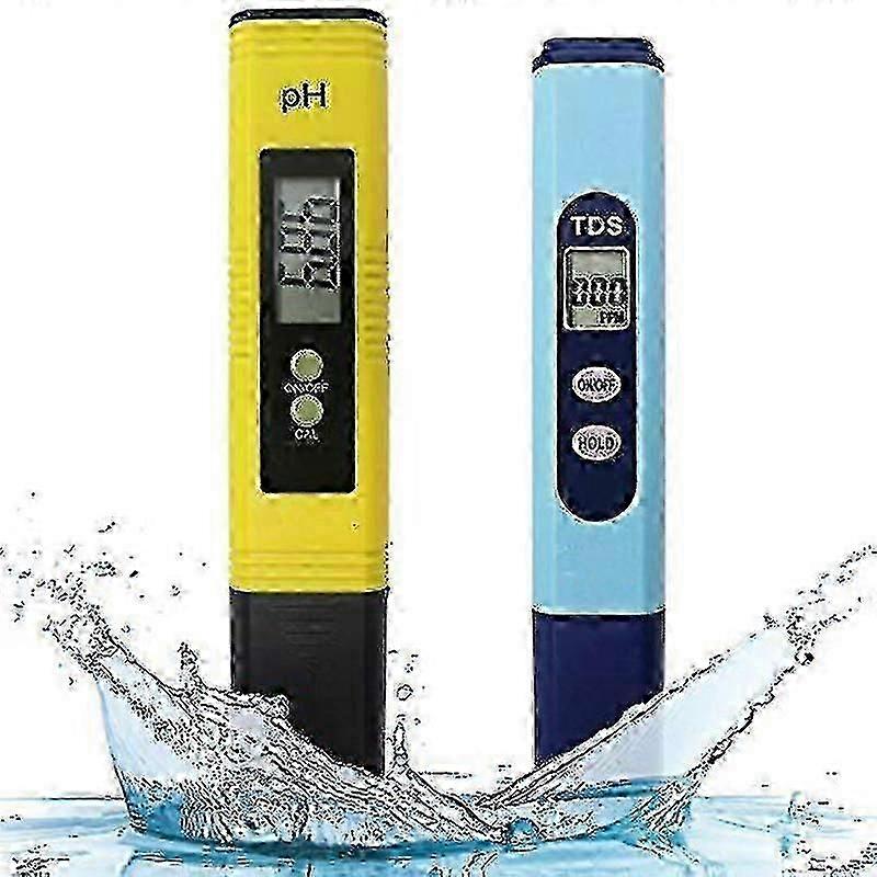 Digital vattentestare Meter 2-i-1 för pH 0-14.00 & TDS 0-9990ppm, Dricksvatten / Pool / Akvarium Vattenkvalitetsdetektering