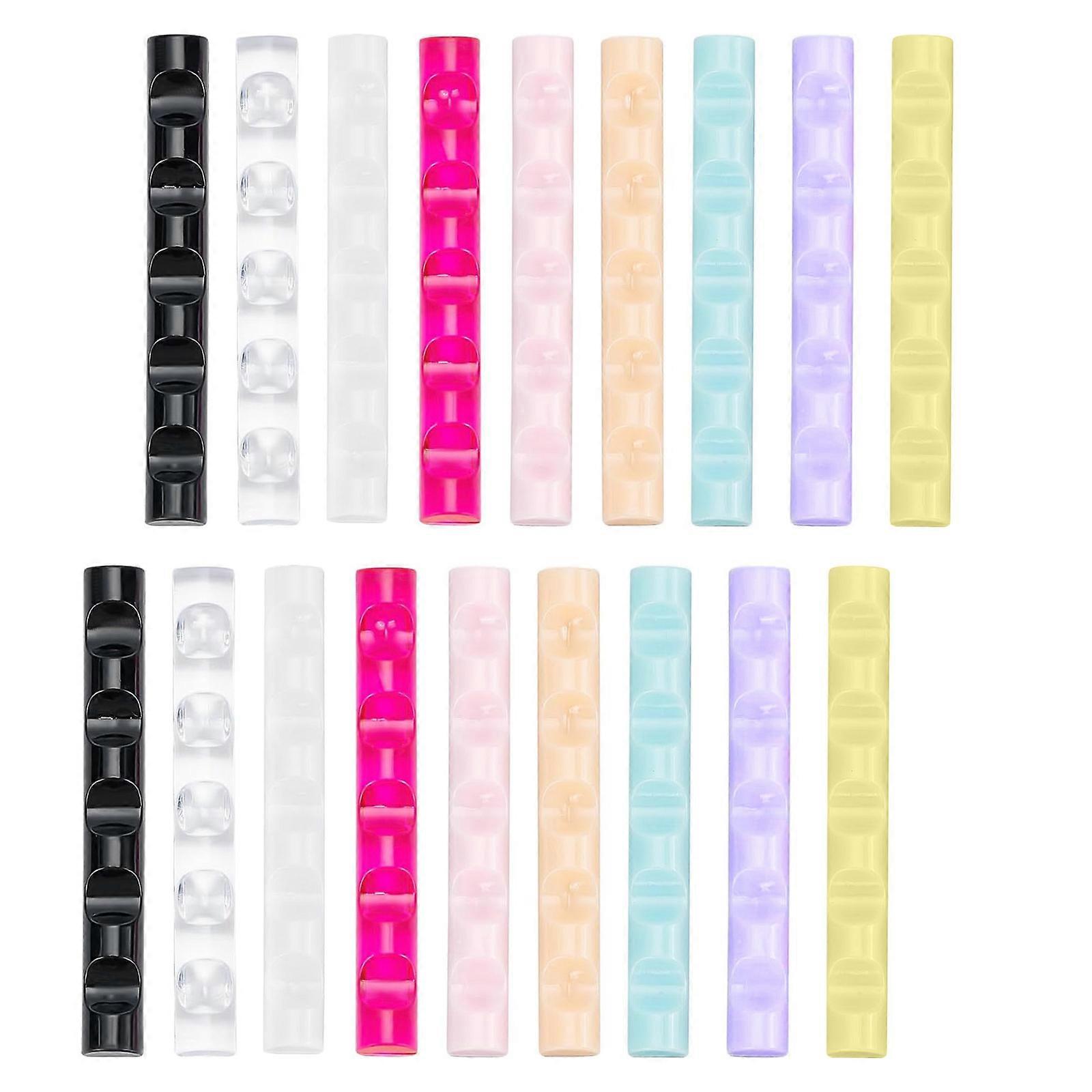 Highly Capacity Nail Brush Storage Organizer 5 Sections Clear Acrylic Construction Holds 18 Brushes Sturdy Non Tip Structure Multicolor