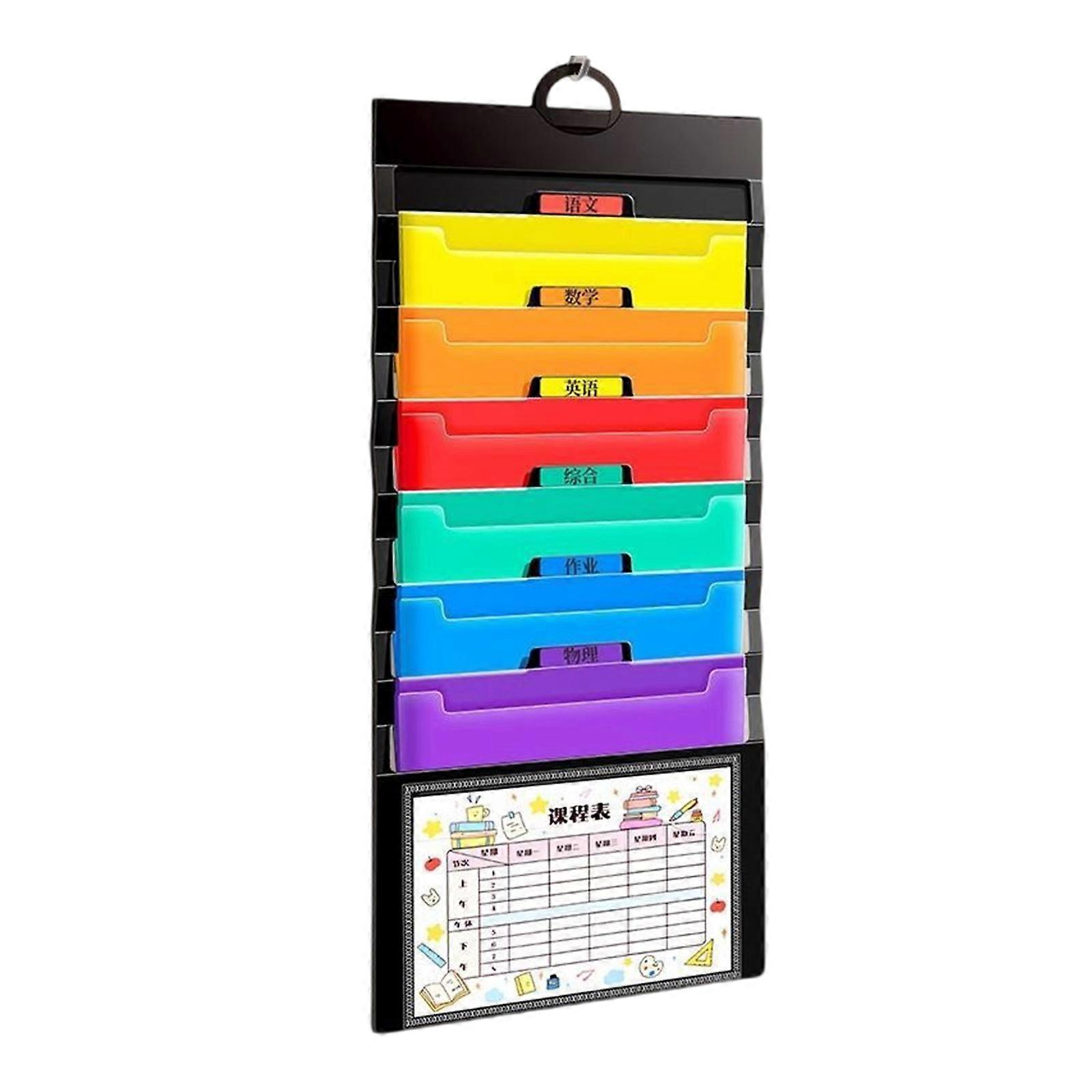 High Capacity File Organiser 6 Pocket Expandable Document Case Letter Size Folding Sorting Bag for School Office Multicolor