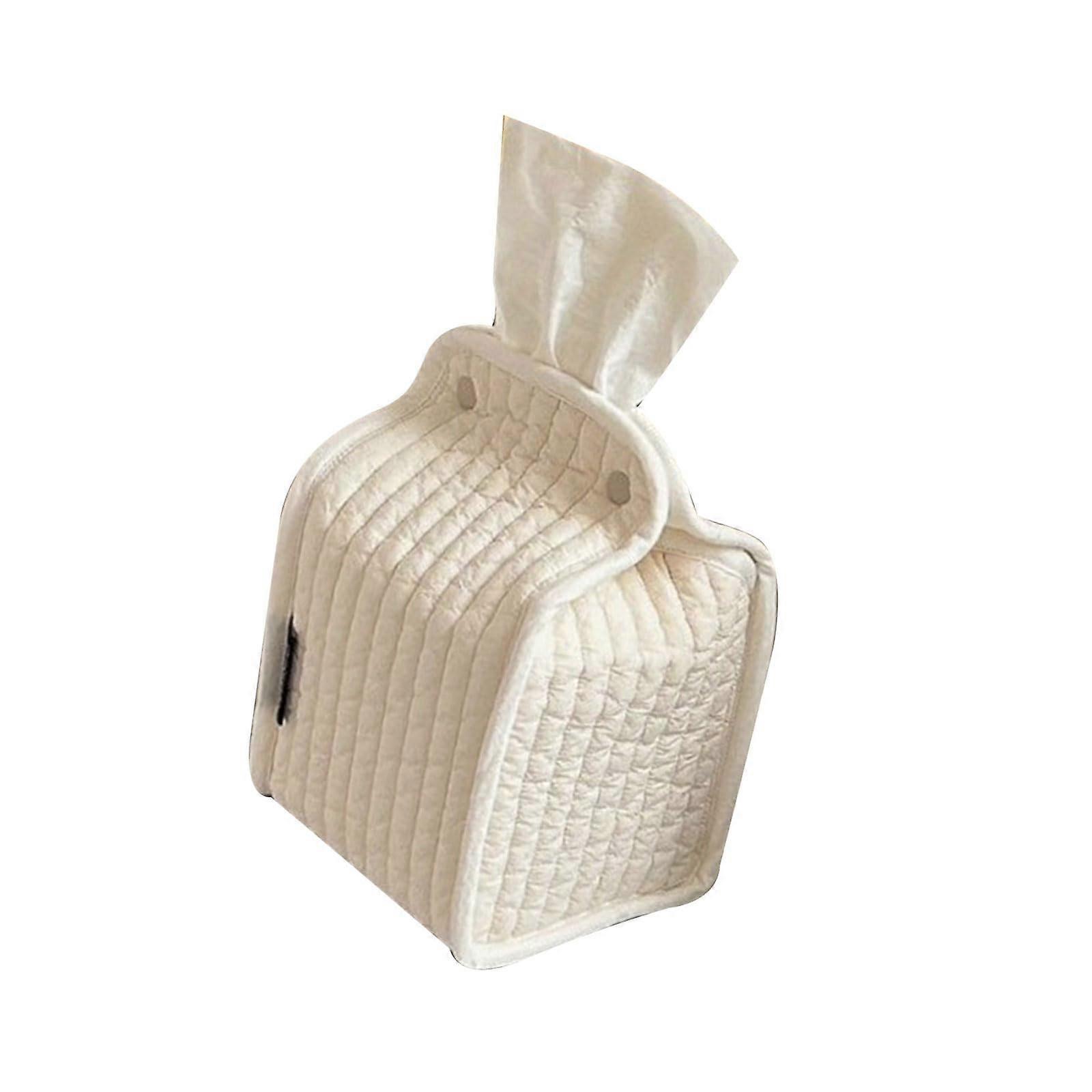 Standing Tissue Box Organizer Decorative Striped Cotton, Multipurpose Storage For Home And Office, Space Saving