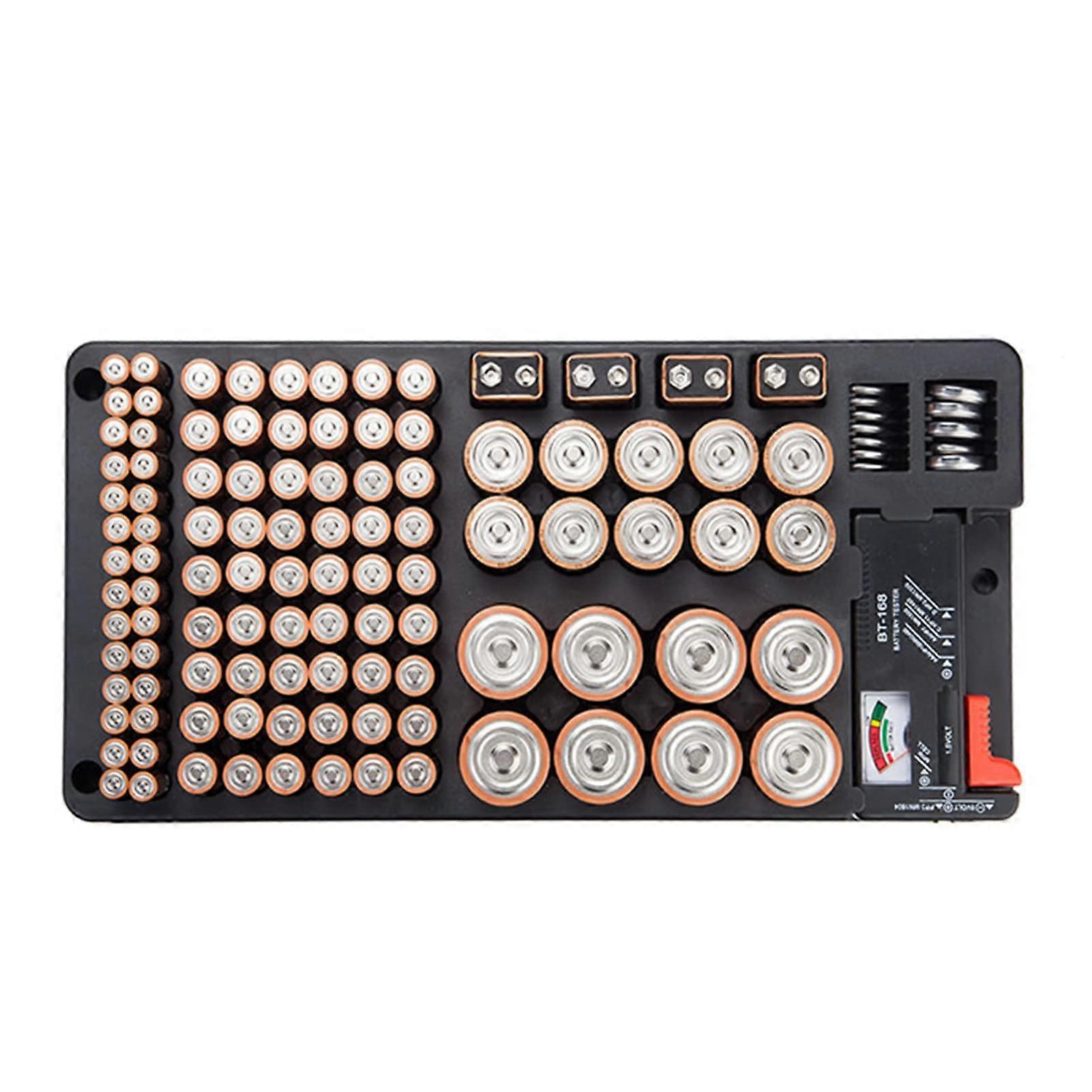 Battery Organiser With Battery Tester, 116Battery Storage Case For AA, AAA, C, D, 9V Sizes, Batteries Not Included