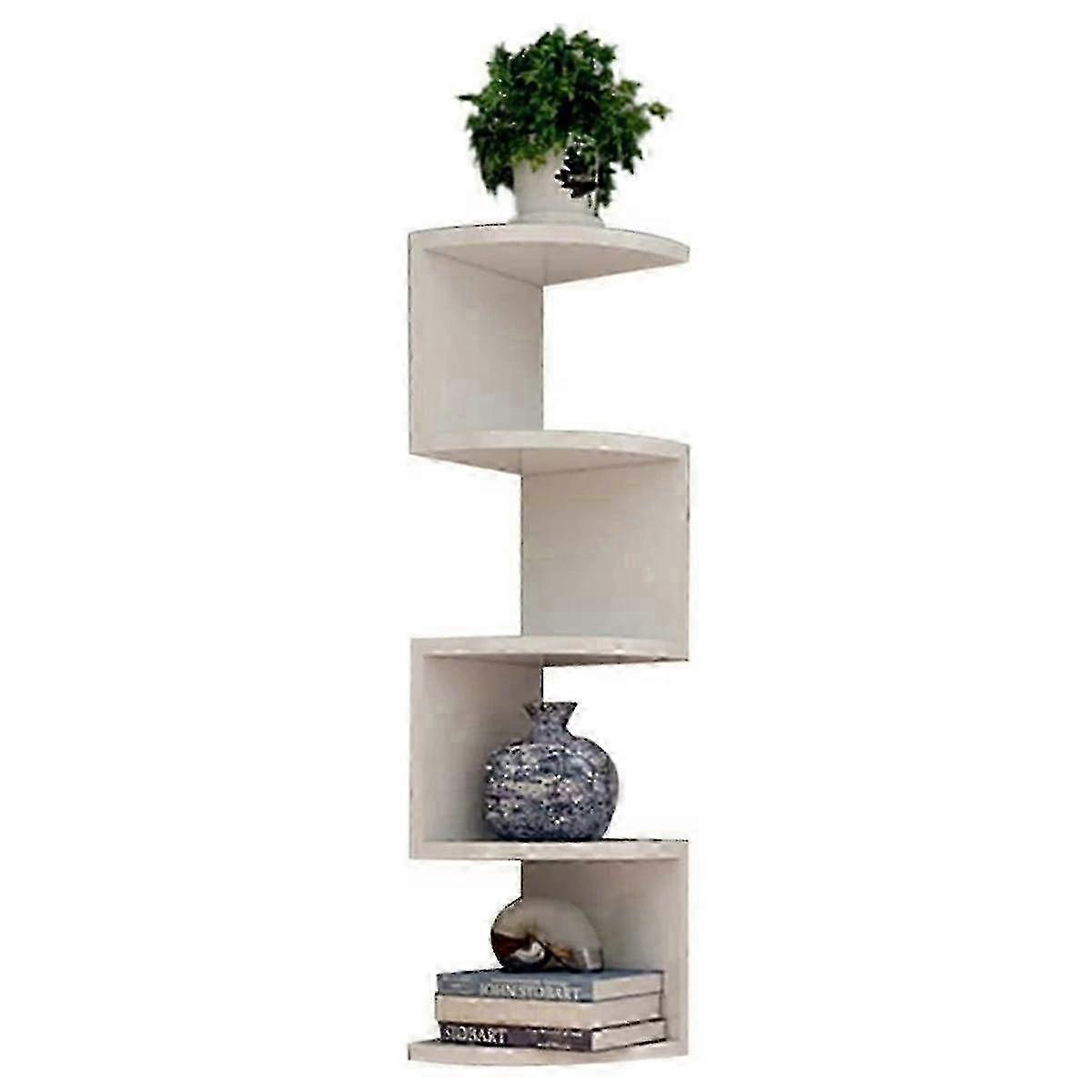 Wall Mounted Corner Storage Rack Classic Wall Rack 5 Layers Semicircular Partitions for Bookshelf Storage Decoration B
