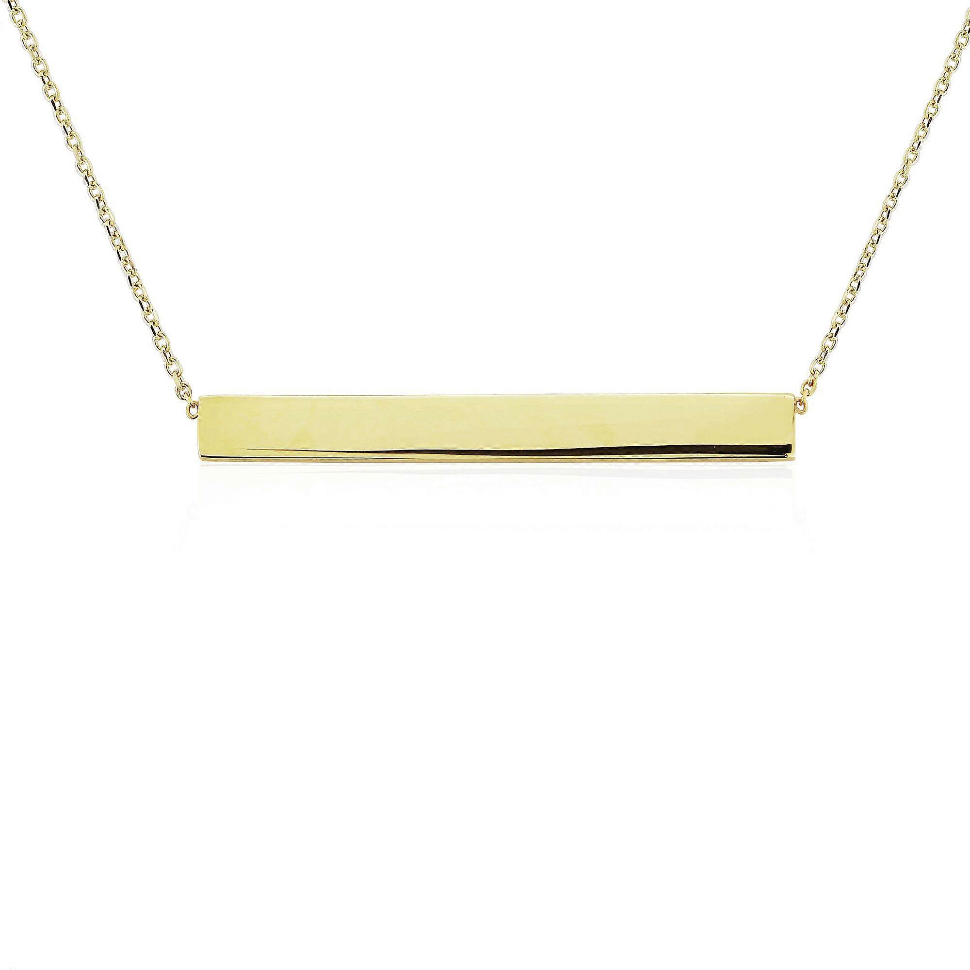 Jewelco London 9ct 金抛光 ID 条项链 35x5mm 17”