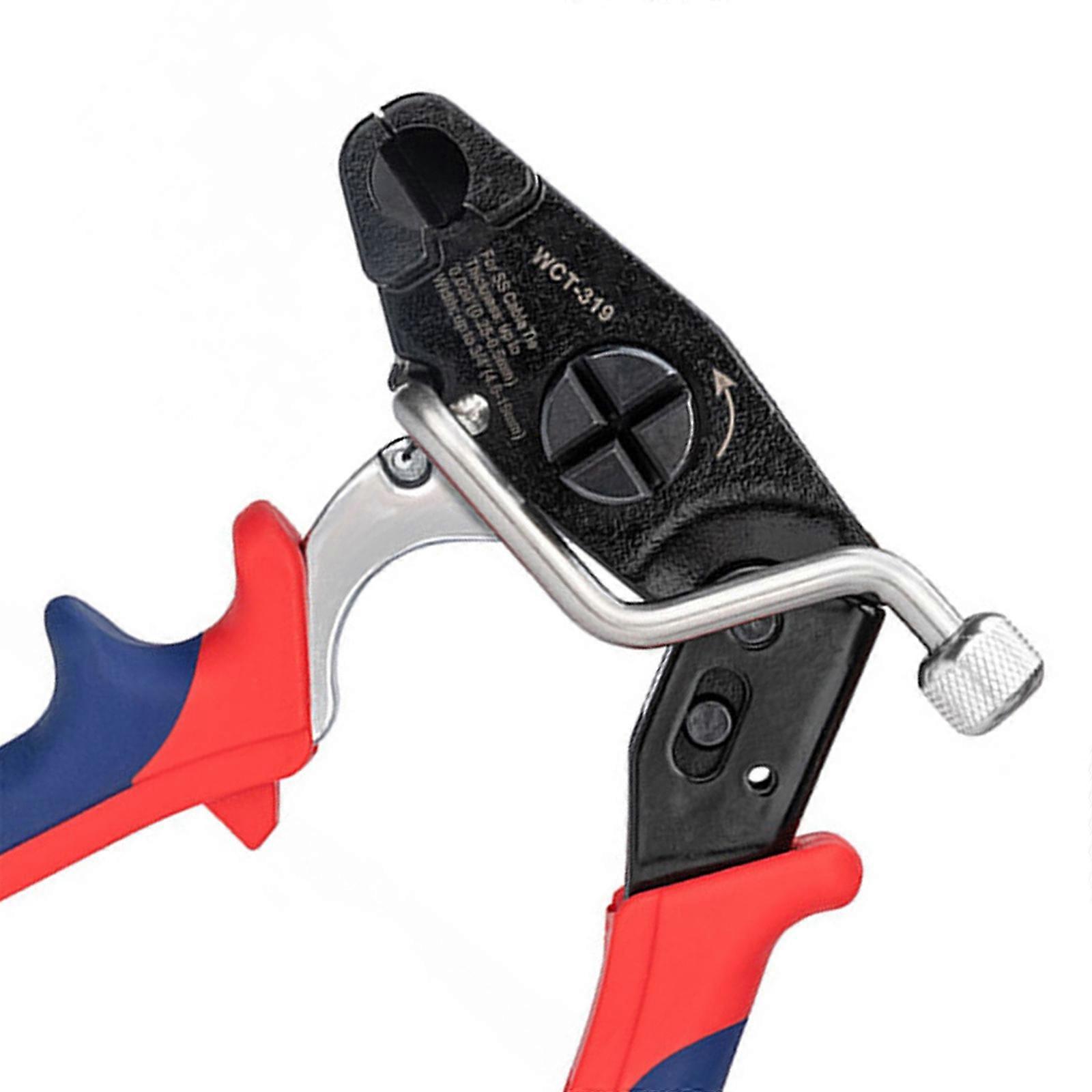 Pistolet à colliers de serrage professionnel en acier inoxydable pour la pose et le retrait de colliers de serrage métalliques - Outil de coupe et de serrage manuel multicolore