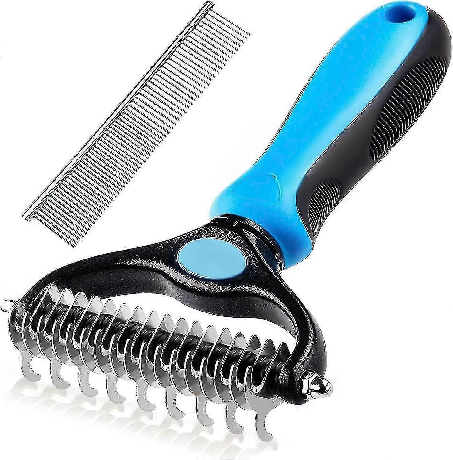 فرشاة القطط ذات الشعر الطويل - فرش مضادة للطبقة السفلية للحيوانات ، ومشط شعر ومكابس العناية الاحترافية ، تزيل الشعر الميت ، والعقد