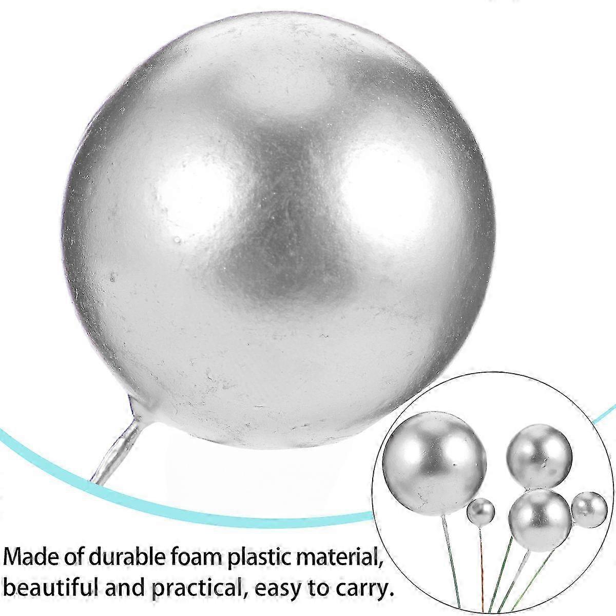 30 Pcs Ball Shape Cake Topper Decorative Birthday Cake Dessert Props