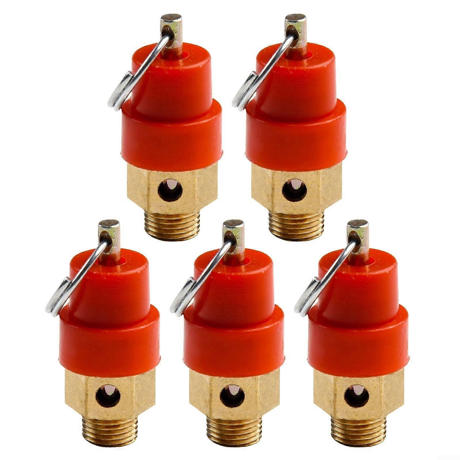 Brass 1/8 BSP Air Compressor Pressure Relief Valve 120PSI 8kg Set of 5 for Safety Control