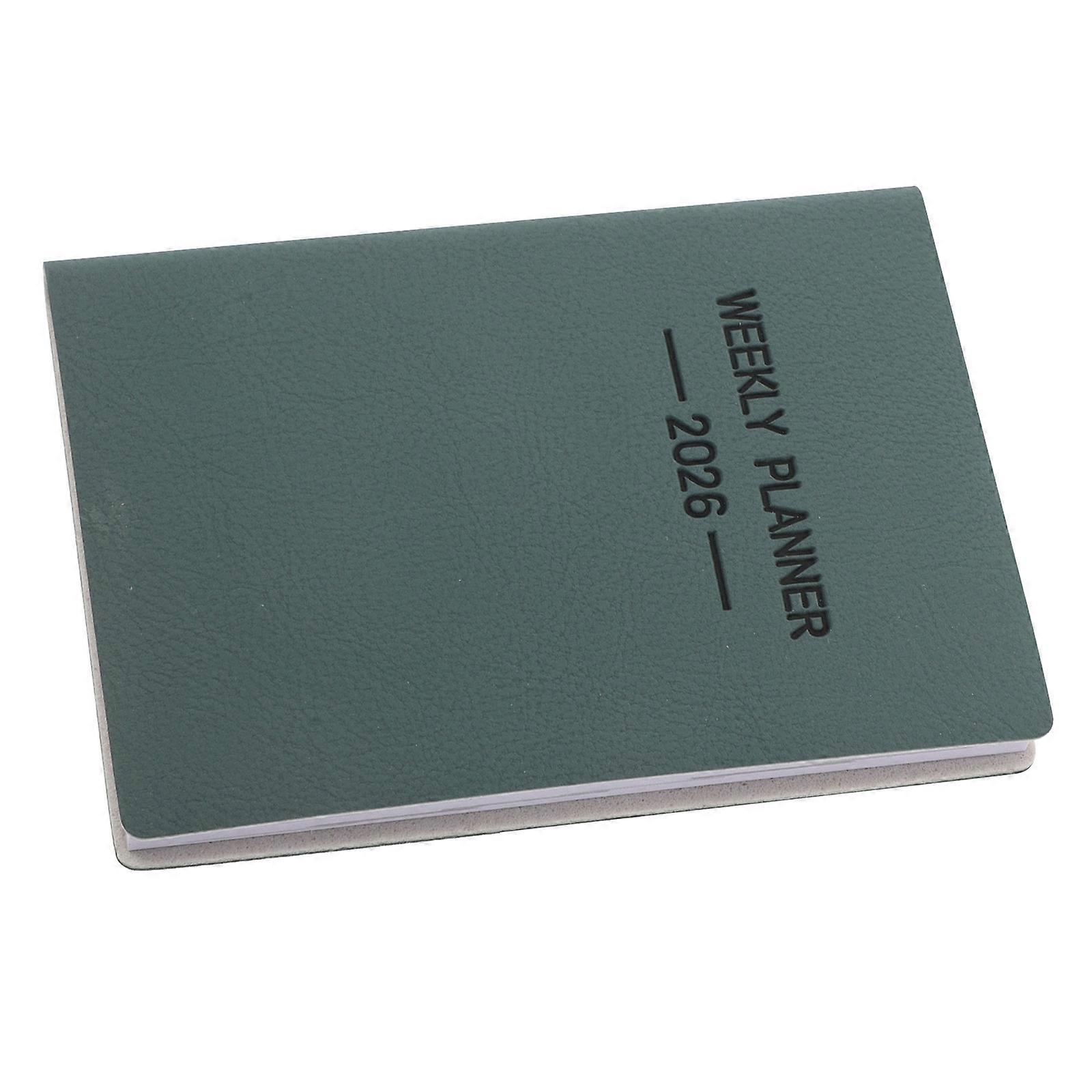 Small Planner A7 Mini Weekly Planner for 2026 Time Management Green
