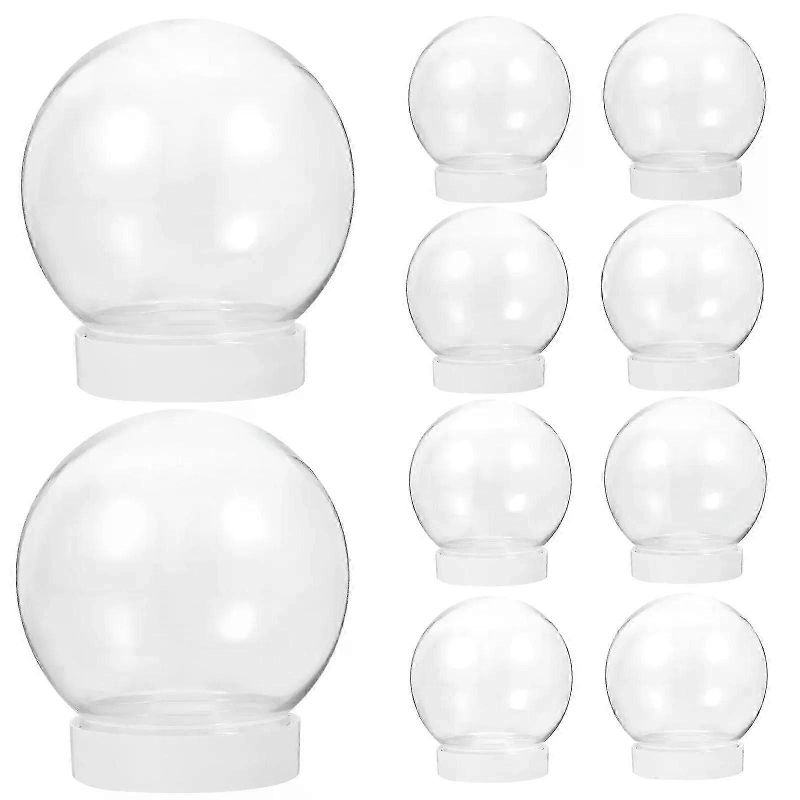 10Pcs 300ml DIY Plastic Ball Bottle Empty Globe Christmas Snow Ball Making Empty Snow Globe Making Prop Clear