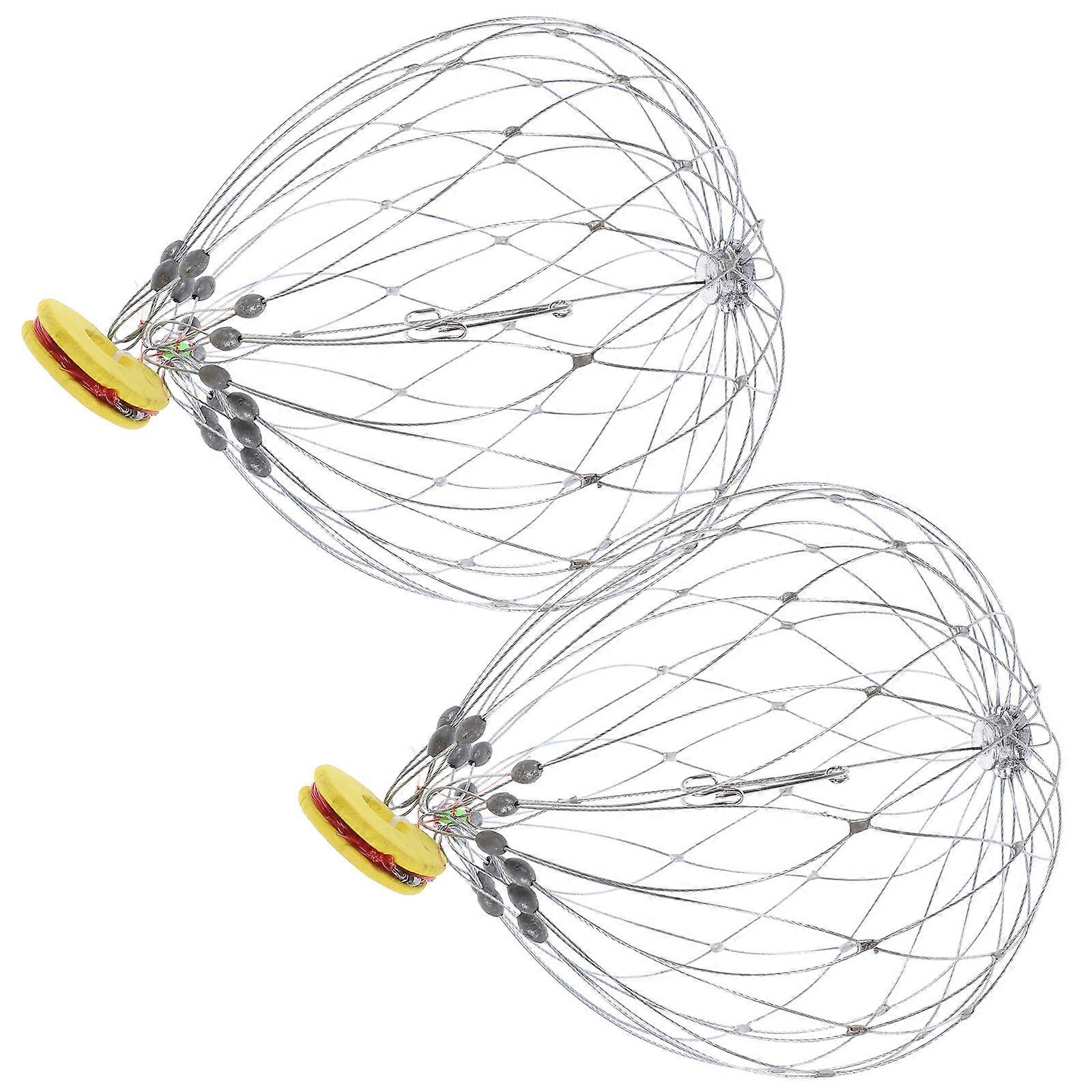 2 stk Krabbefelle Ståltråd Krabbefanger Burnetting Krabbefangstbur