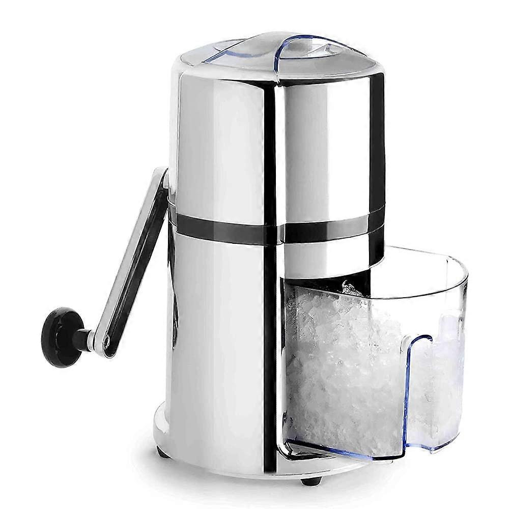 Manual Ice Crusher with Stainless Steel Blade, Fast Hand Crank Ice Shaver for Home and Bar