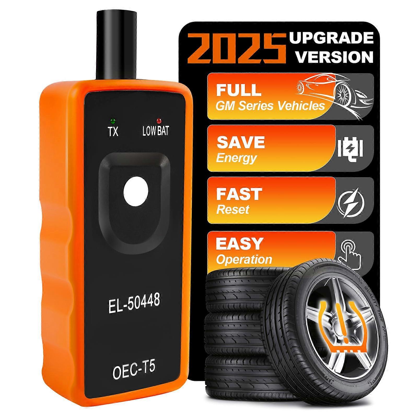 TPMS Relearn Tool EL50448 for GM Vehicles, Fast Tire Sensor Reset 315MHz 433MHz No Battery Orange