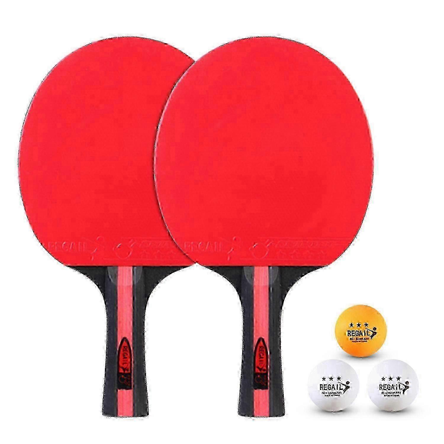 Ping Pong Paddles and Table Tennis Set Pack of 2 Ping Pong Rackets with 3 Balls and Carry Bag for Be