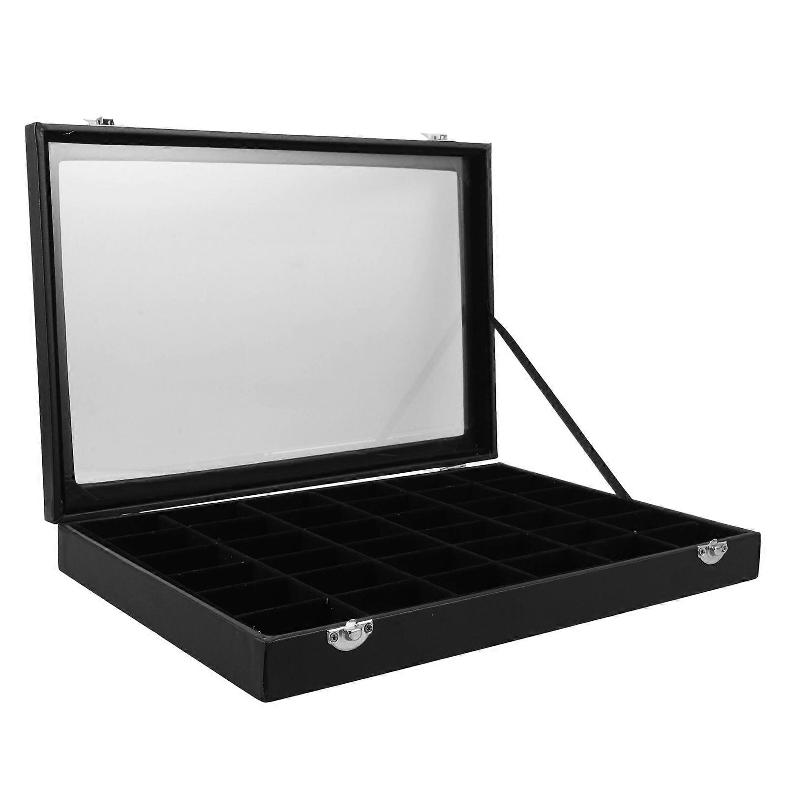 Rock Collections Box Black PU Material for Grid Compartments