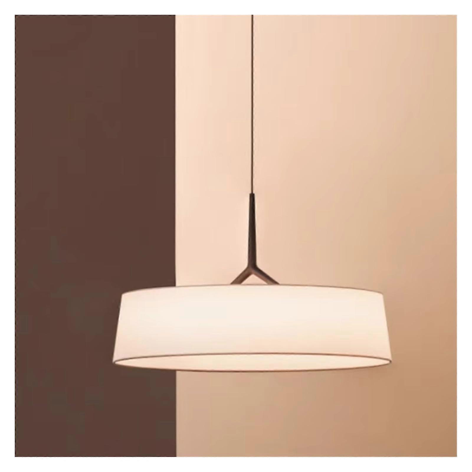 Modern Minimalist LED Chandelier Black Fabric Circular Pendant Light for Dining Room 40cm