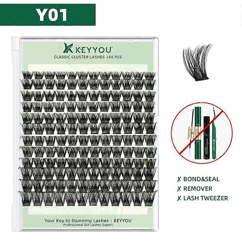 KEYYOU DIY Lash Clusters Volume Lash Extensions Wispy Comfortable Cluster Lashes Eyelash Extensions Makeup Cosmetic Easy DIY at Home TikTokS