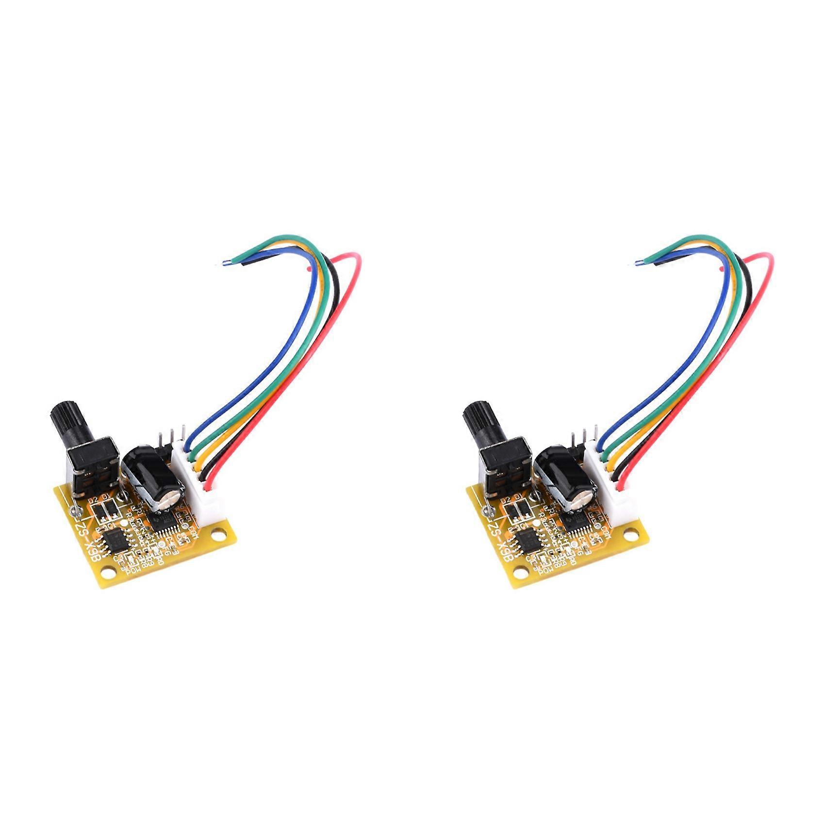 2X BLDC 3-Phase Brushless Motor Driver DC5V-15V 2A 15W DC Motor Speed Controller Sensorless Board Module Power Supply