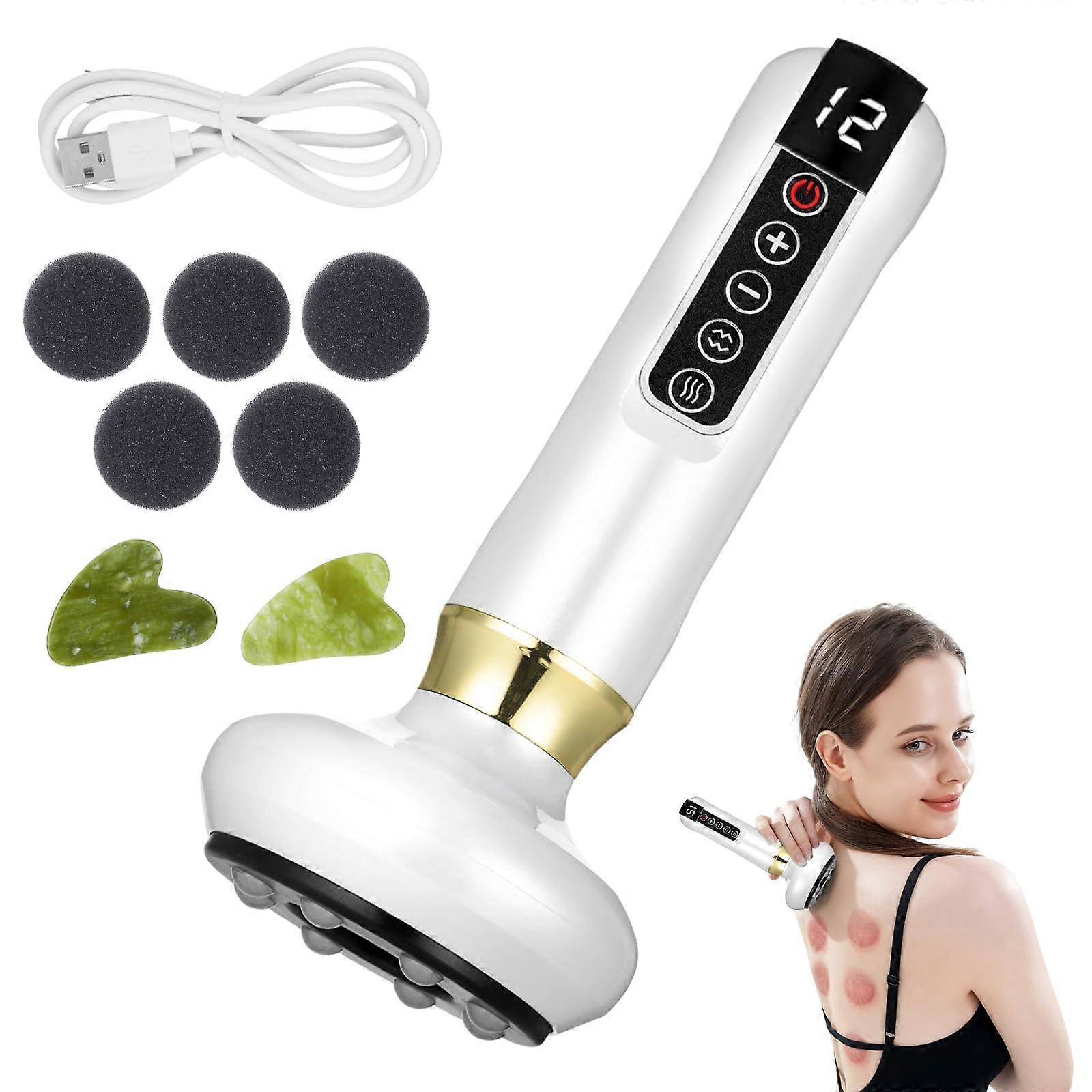 Cellulite Massager with 12 Suction Modes for Thighs Abdomen and Butt, Body Contouring Device White