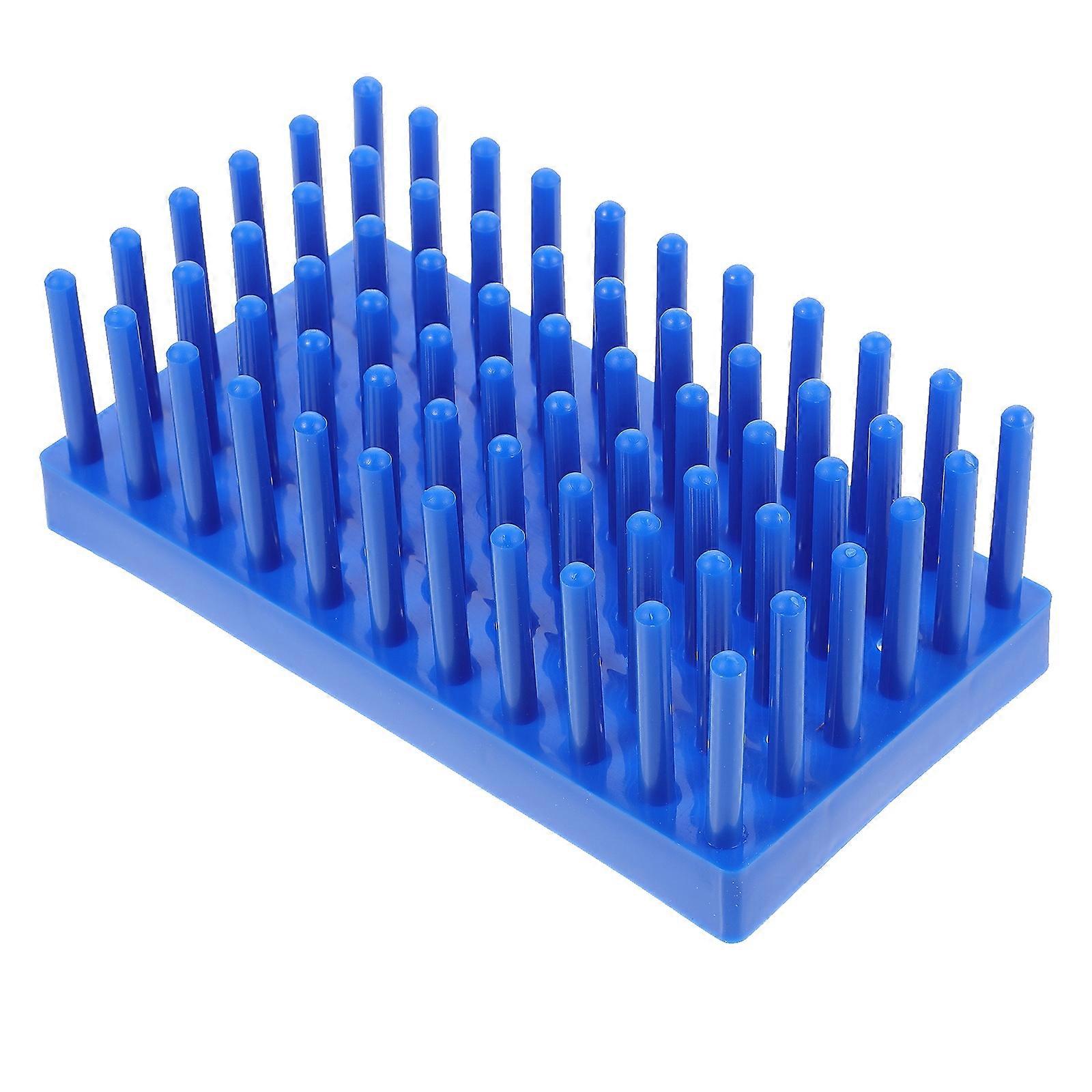 Practical Test Tube Rack Blue Plastic for Storage Use 1Pcs Drain Holder