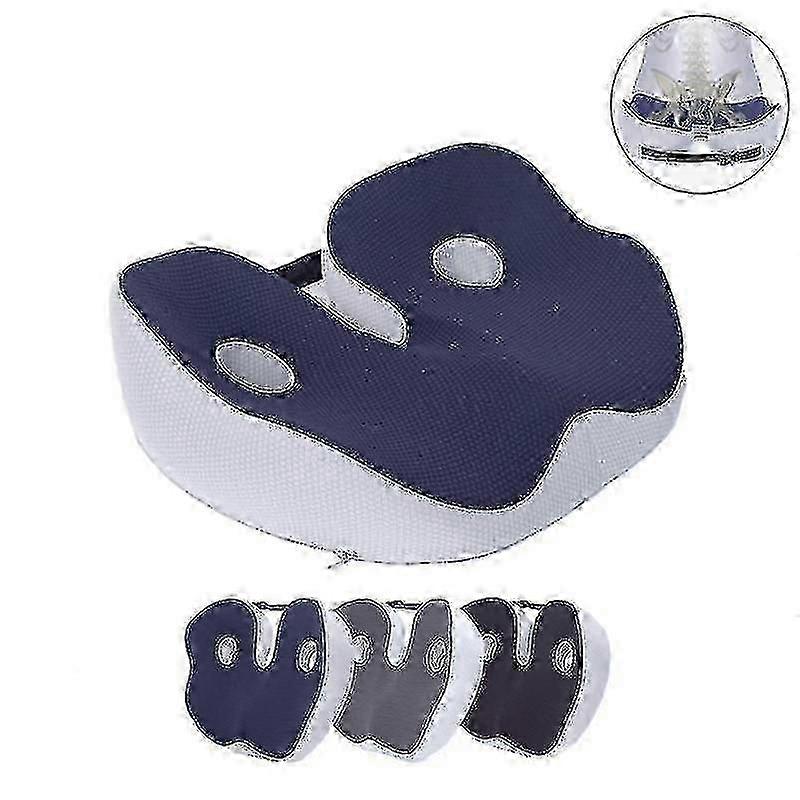Pressure-relieving memory foam seat cushion for buttocks support