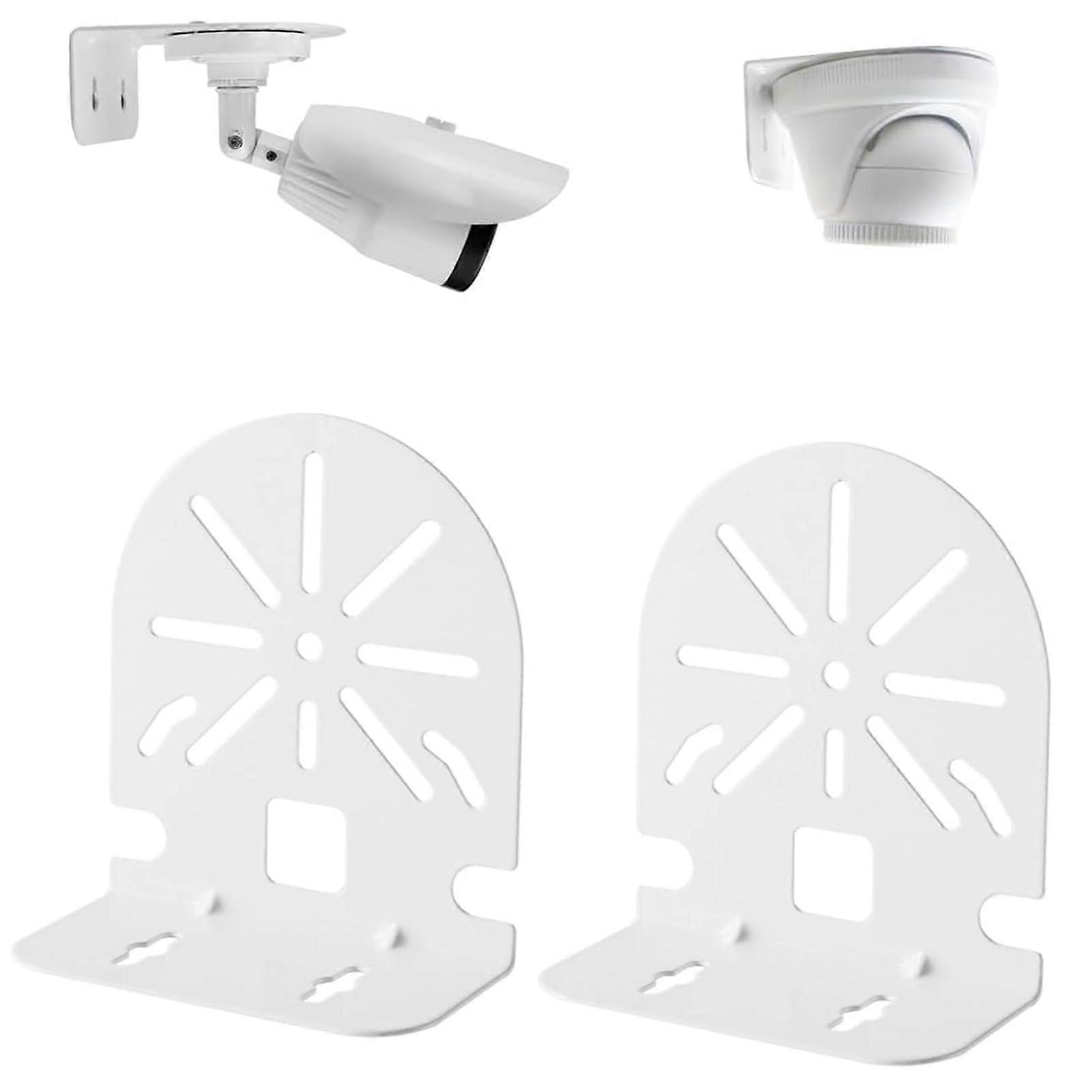 Security Camera Mount 2 Pack, Durable Metal Adjustable LShape CCTV Dome Camera Wall Bracket White