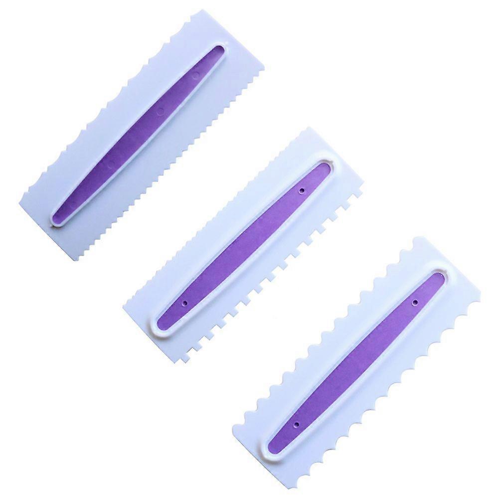 Baking Pastry Tools Comb Plastic Fondant Spatulas Cake Scraper Baking Decorating Set (3PC52127)