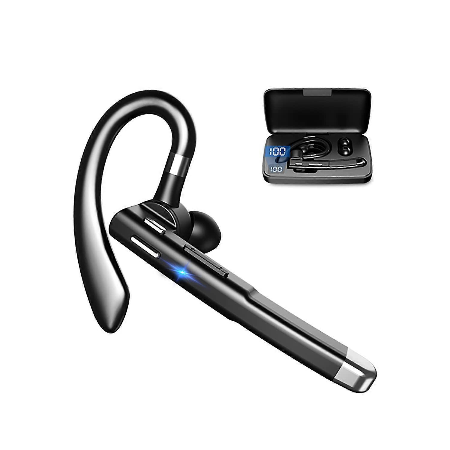 Bluetooth Earpiece V5.1 Headset With Charging Case, Waterproof Hands Earphones, Android iPhone Compatible
