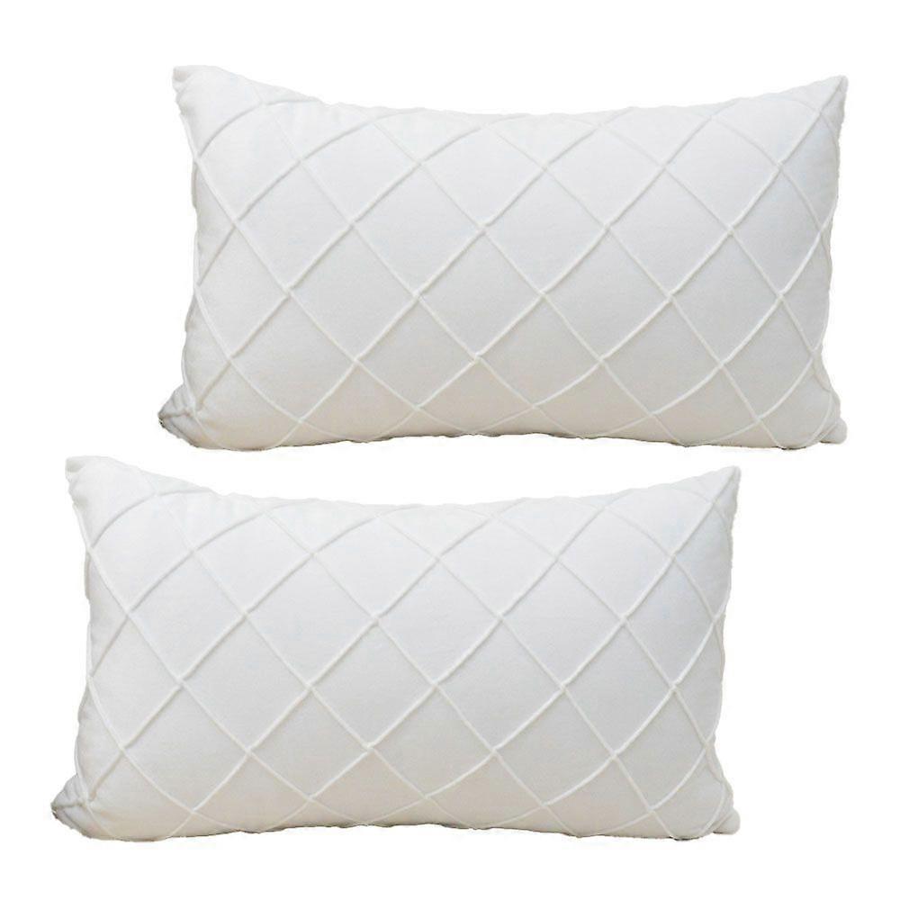 2pcs Simple solid color rectangular pillowcase with striped pattern