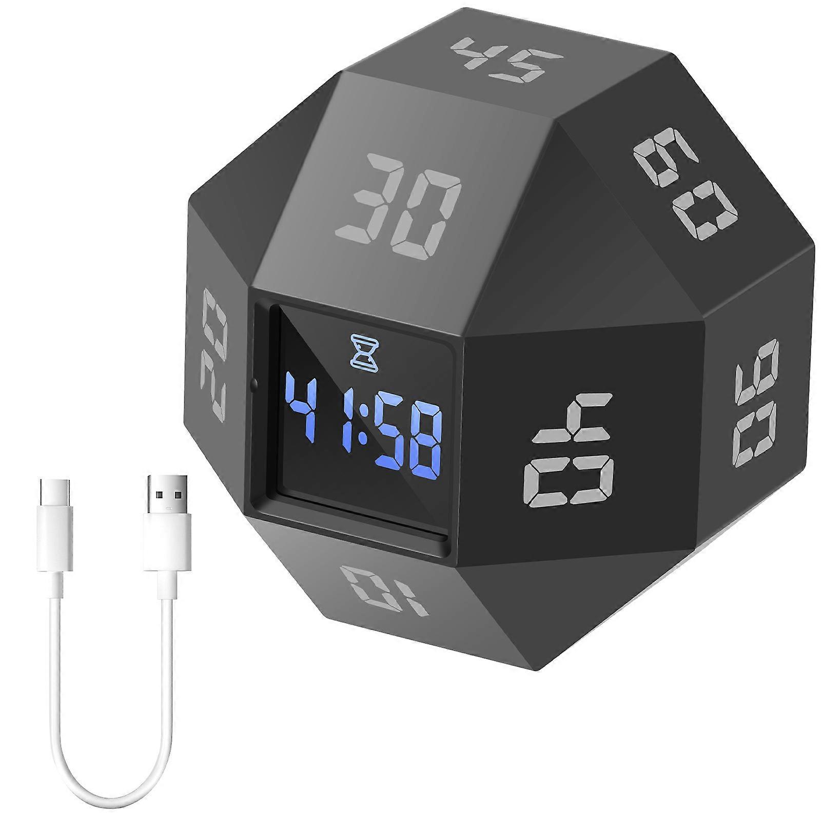 Rotating Pomodoro Timer 11 Preset Times Desk Productivity Flip Timer Rechargeable Mini Timer Desk & Study Productivity Timer