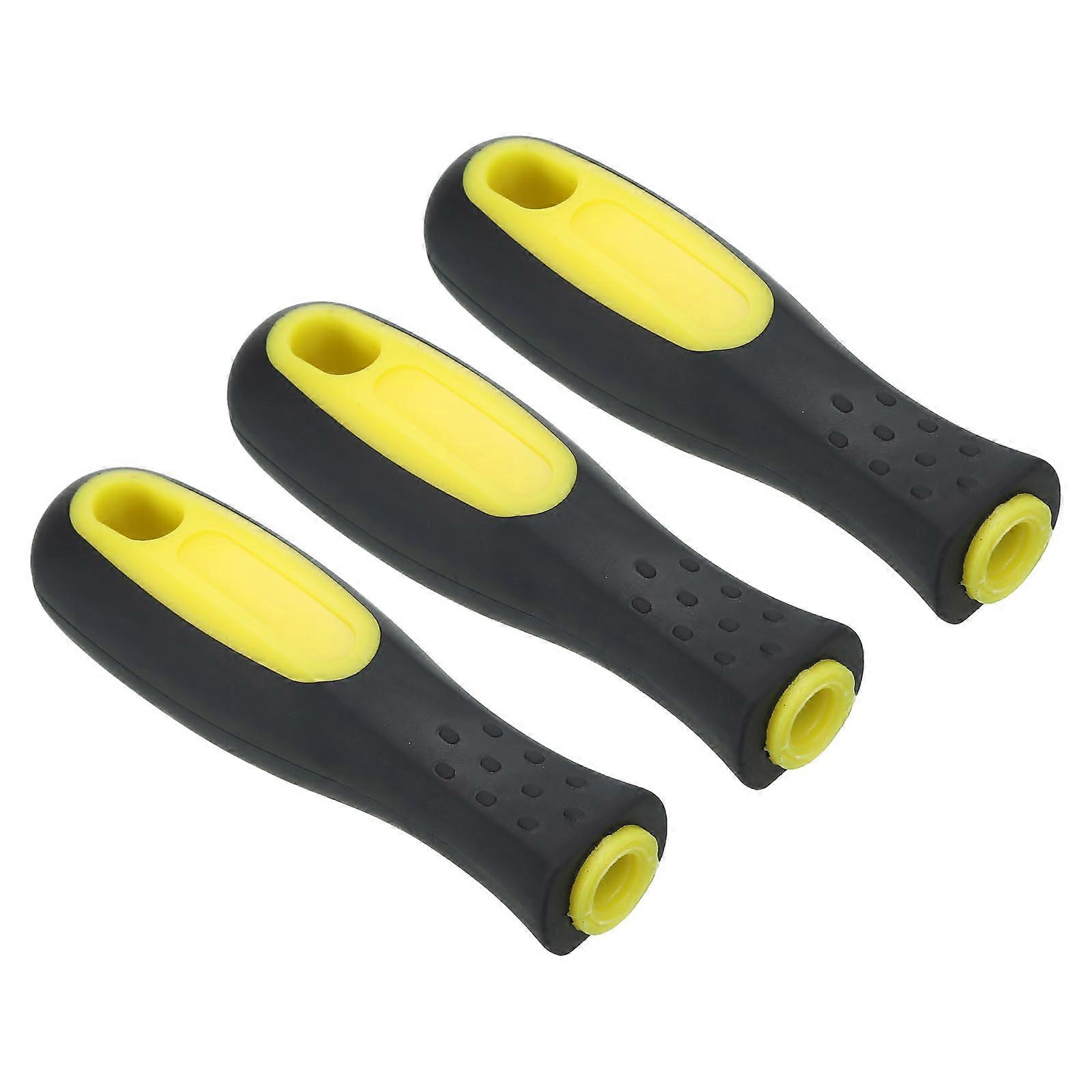 4.3 Inch Rubber File Handle 3 Pack, Ergonomic NonSlip Grip Replacement for 0.31 Inch Files