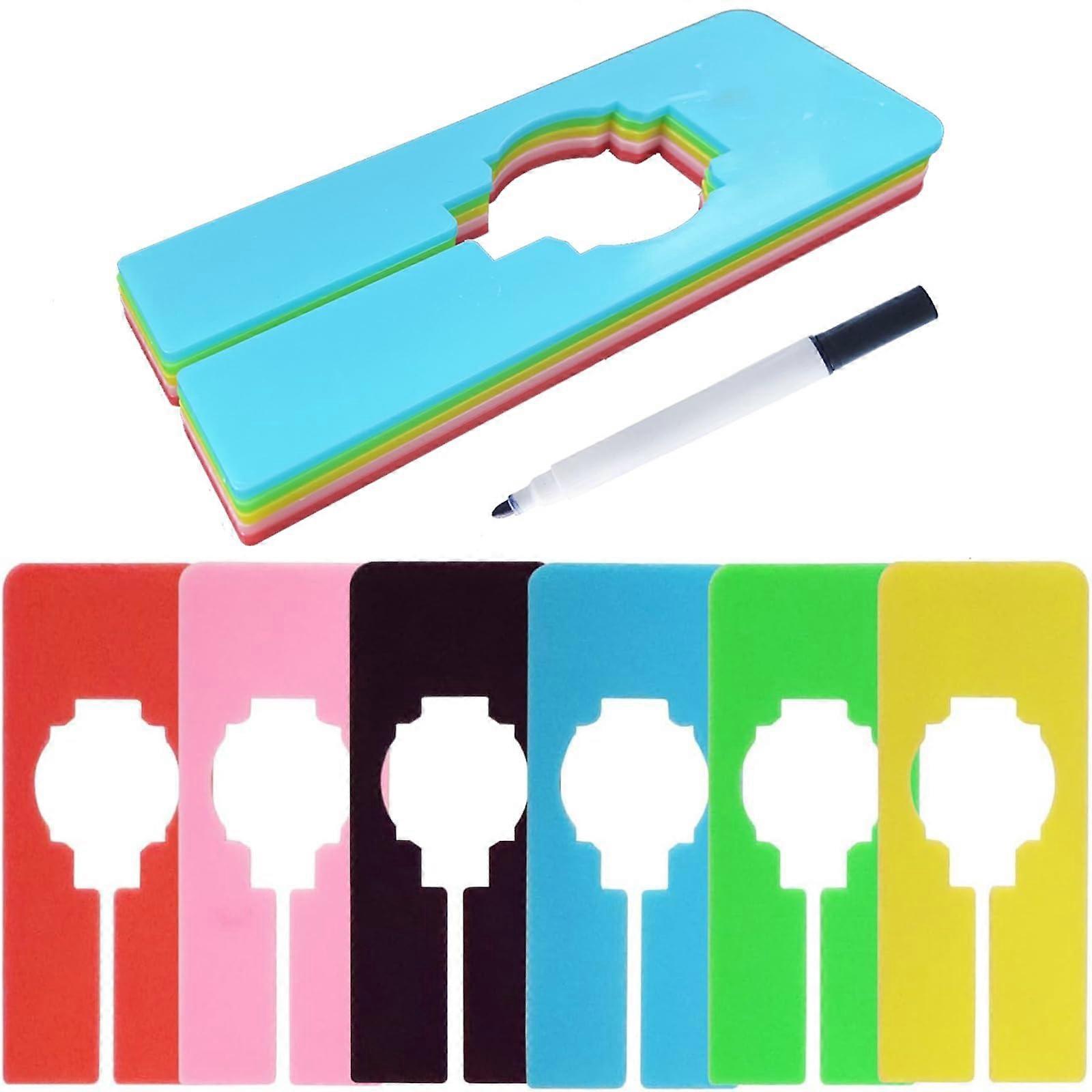 6Pcs Colorful Plastic Closet Dividers with Writable Label Surface for Versatile Closet Organization