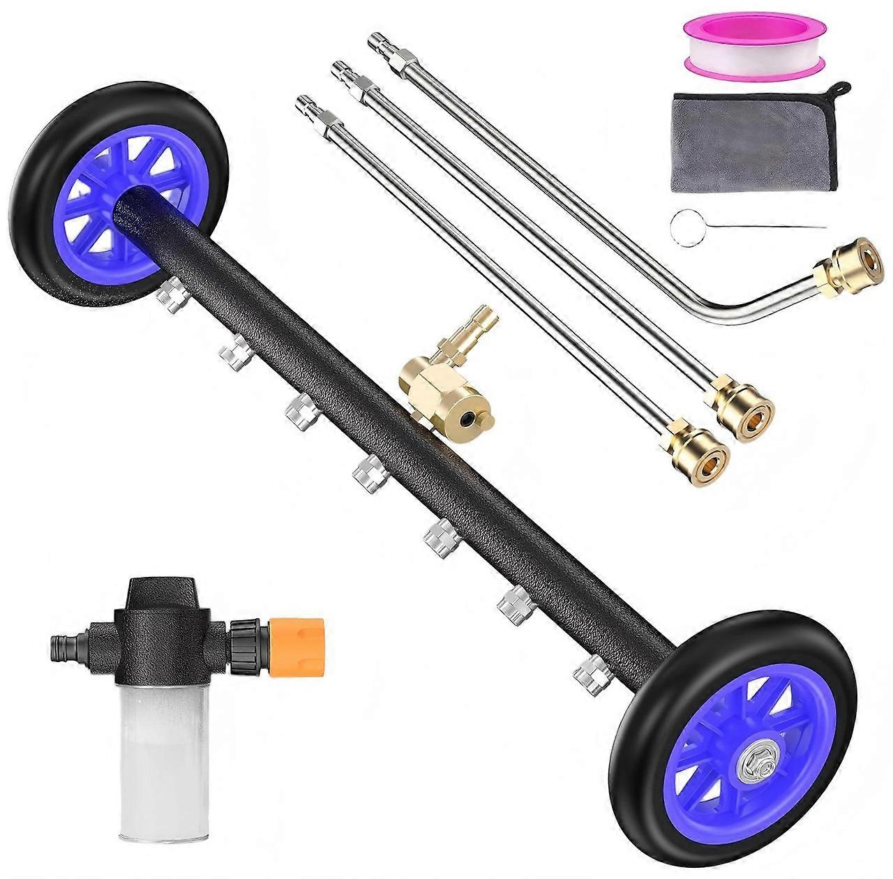 24 Inch Undercarriage Pressure Washer Attachment 2in1 4000 PSI Underbody Cleaner with Foam Cannon