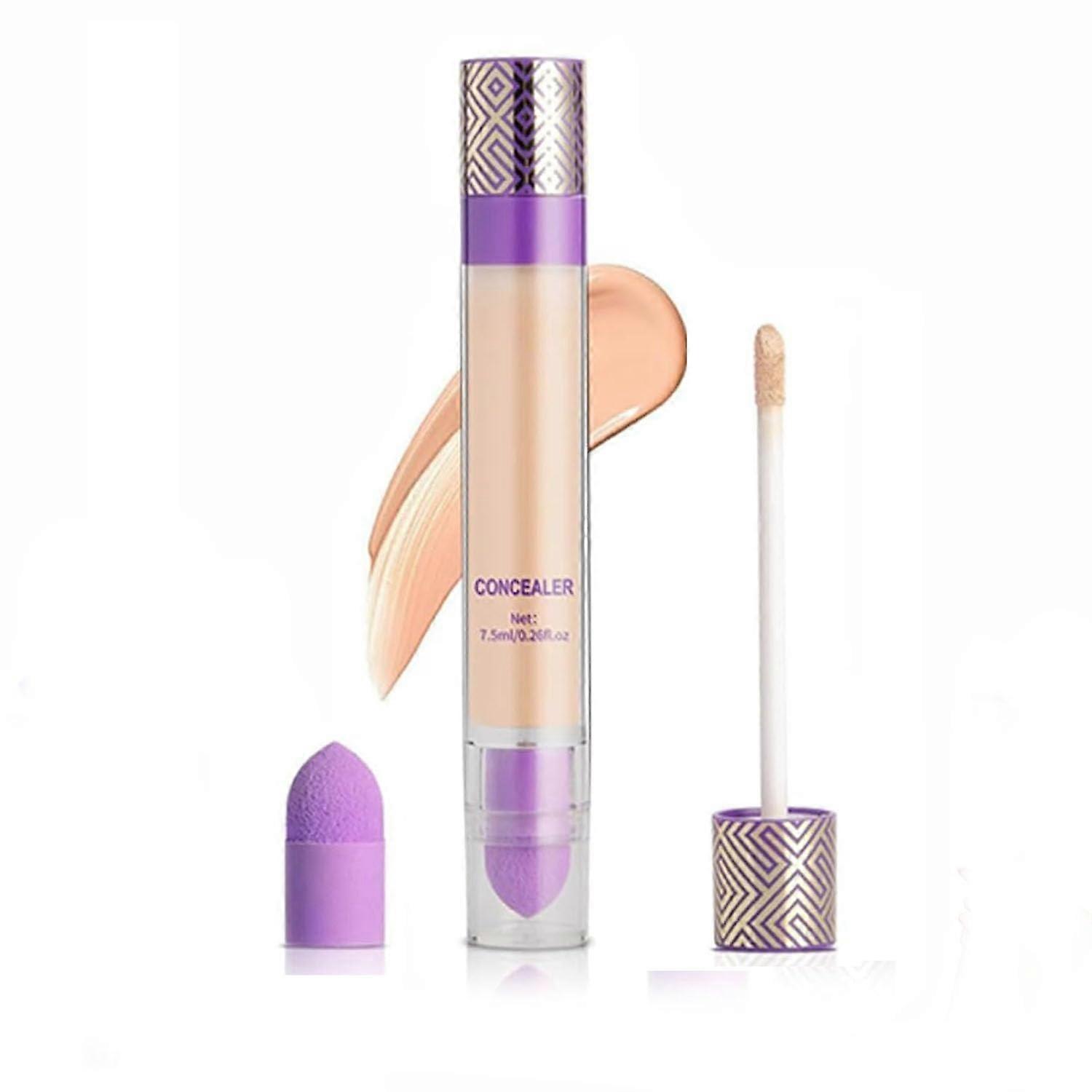 Waterproof Concealer Stick Full Coverage Hydrating Liquid with DualEnded Applicator, 01 Natural