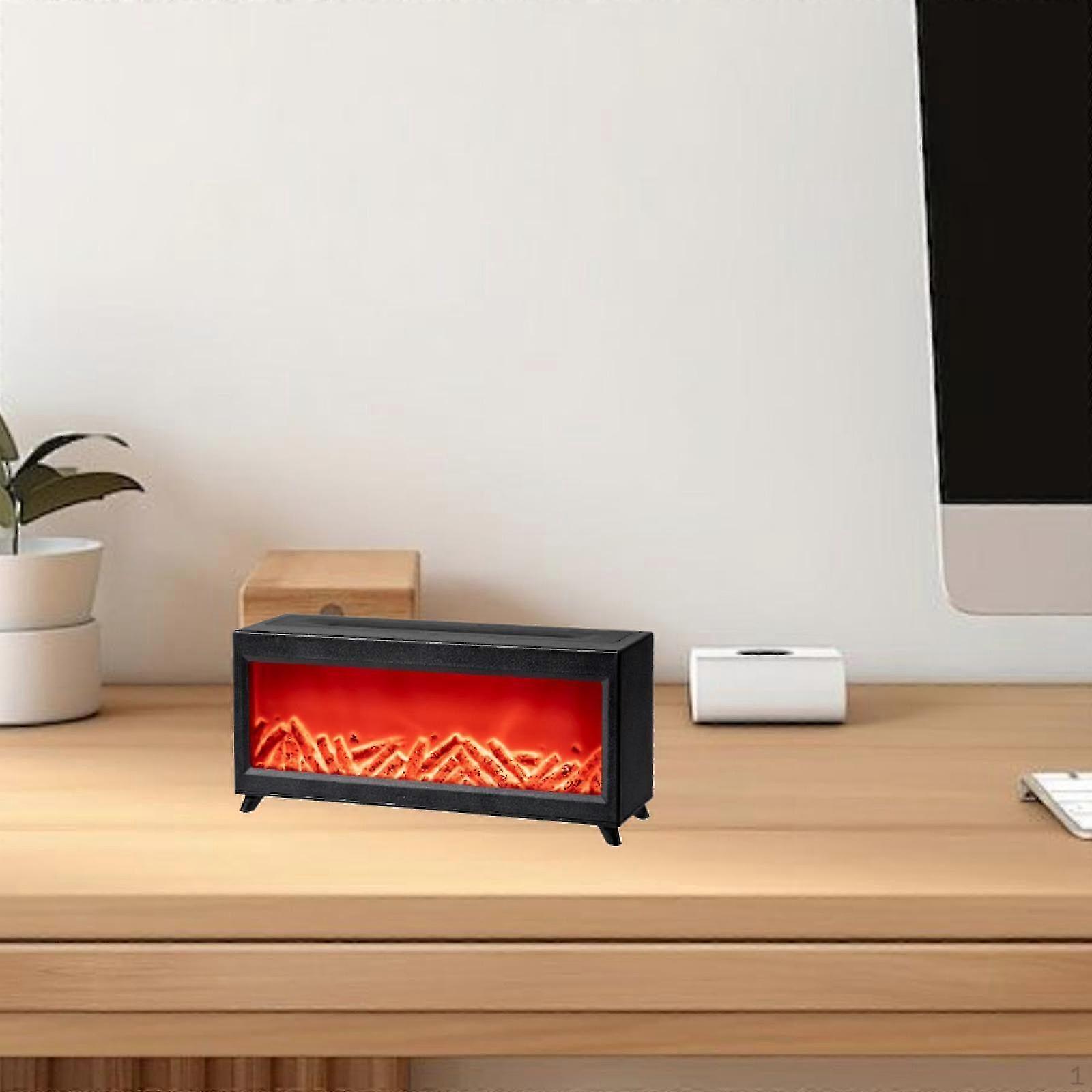 Fireplace Aroma Essential Oil Diffuser Desktop Air Mist Humidifier with Remote Control for 26s