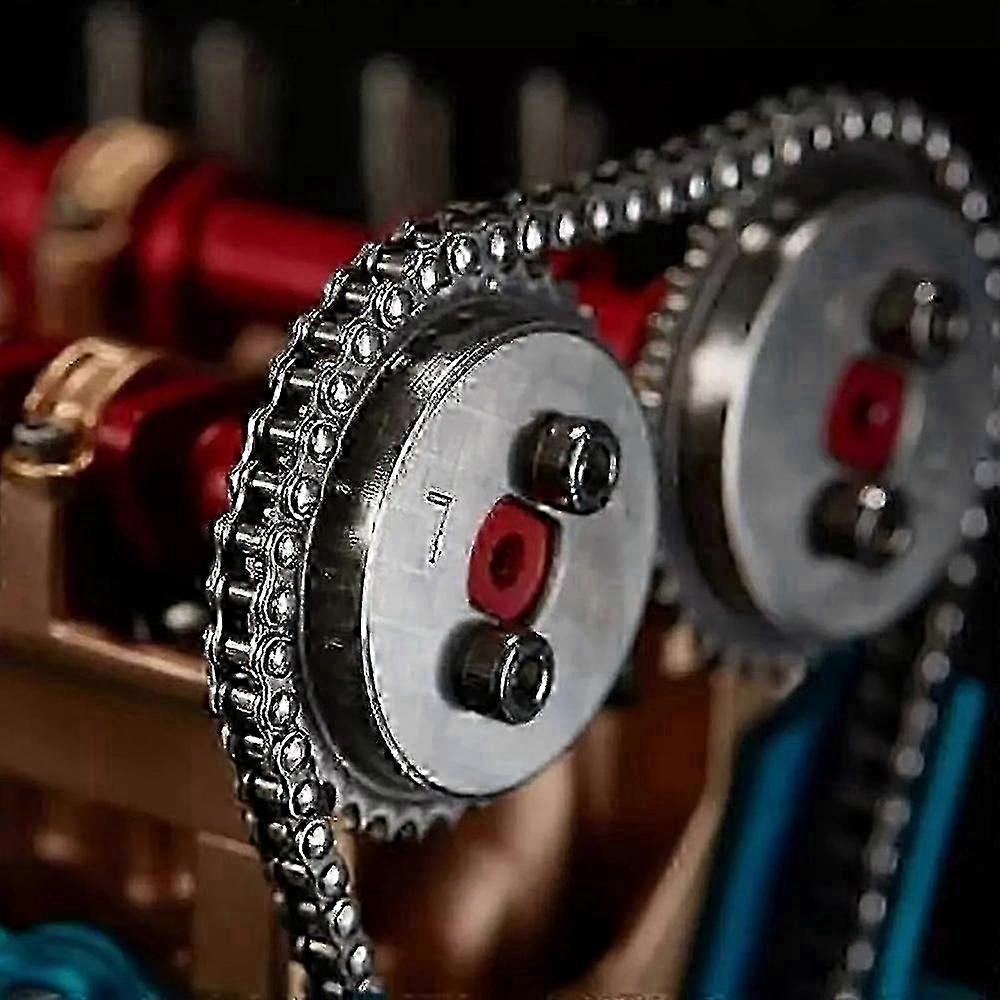 8-Cylinder Full Metal Car Engine Model, Resin Car Engine Model Kit