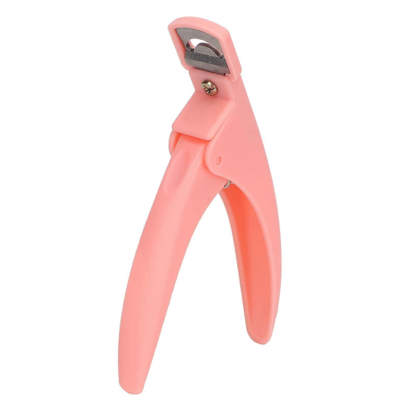 Professional Pink Nail Tip Cutter for Acrylic and False Nails with Precise Length Control