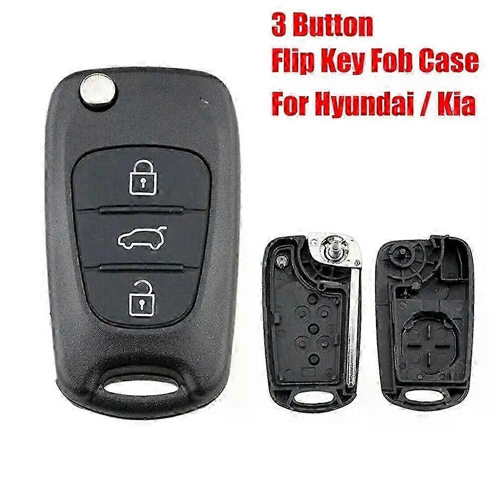 Remote Key Case 3 Button Flip Remote Folding Key Shell For Hyundai Veloster For Rio Ceed Plastic Replacement Remote Key Case
