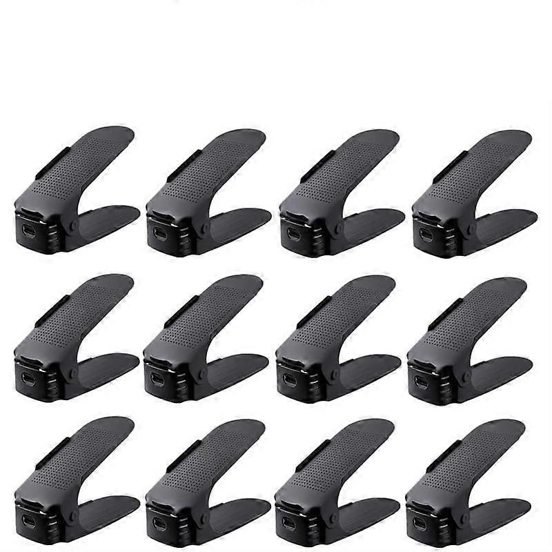 Adjustable Shoe Rack 12PCS Space Saving Double Slot Organizer Height Adjustable for Home Storage