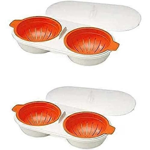 Microwave Egg Cooker - Double Cup - Double Layer - Kitchen Utensils (2 Pack)