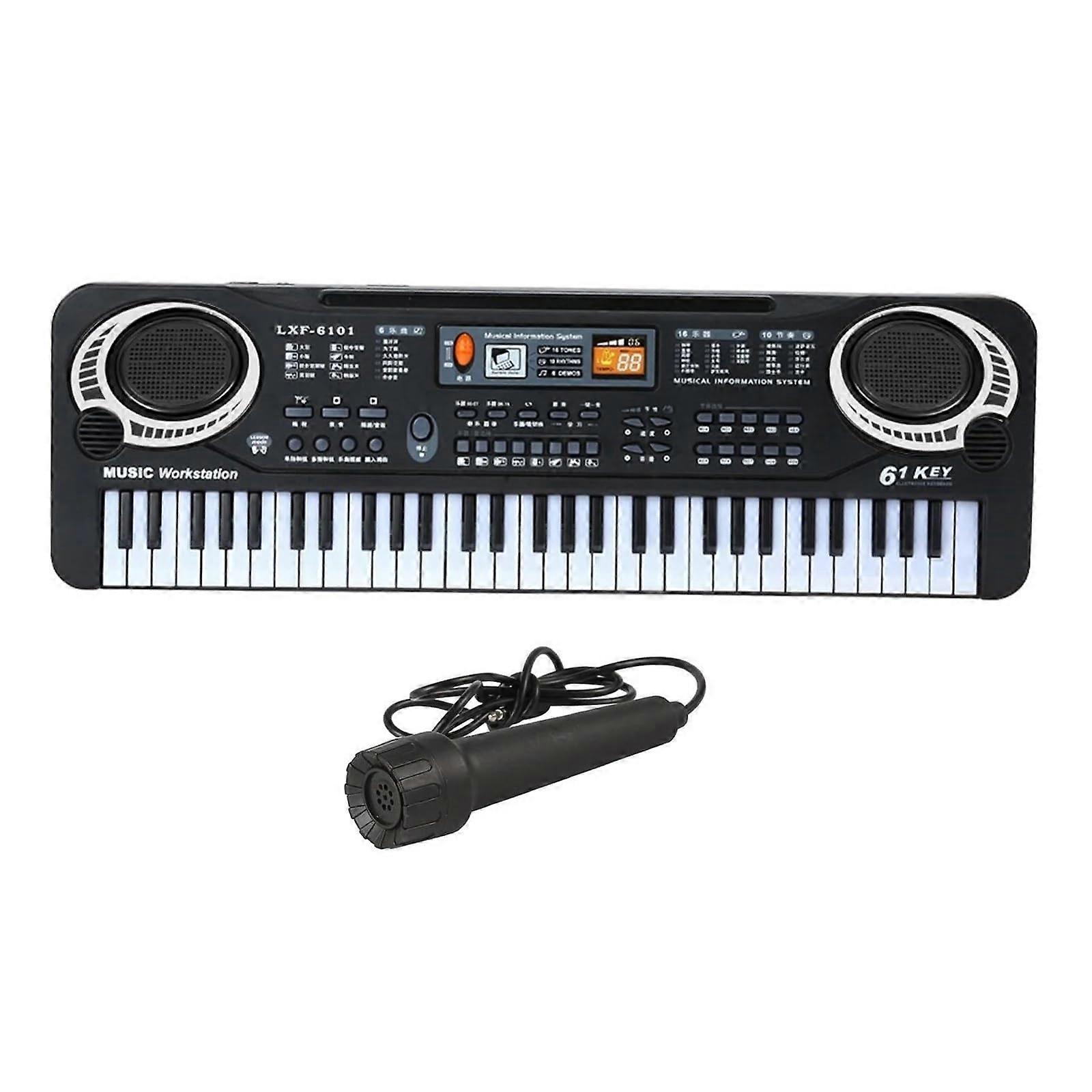 Electronic Keyboard Piano 61 FullSize Keys with Multiple Tones and BuiltIn Microphone for Beginners