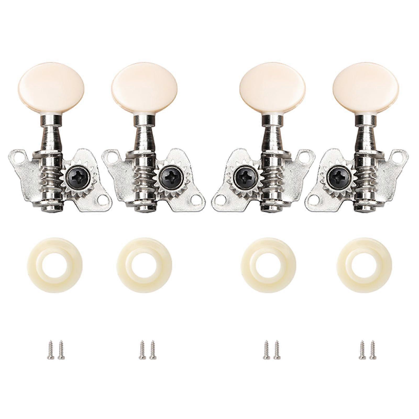 Ukulele Tuning Pegs Open Gear 4 String Set with Comfortable Grip Knobs for Smooth Adjustment