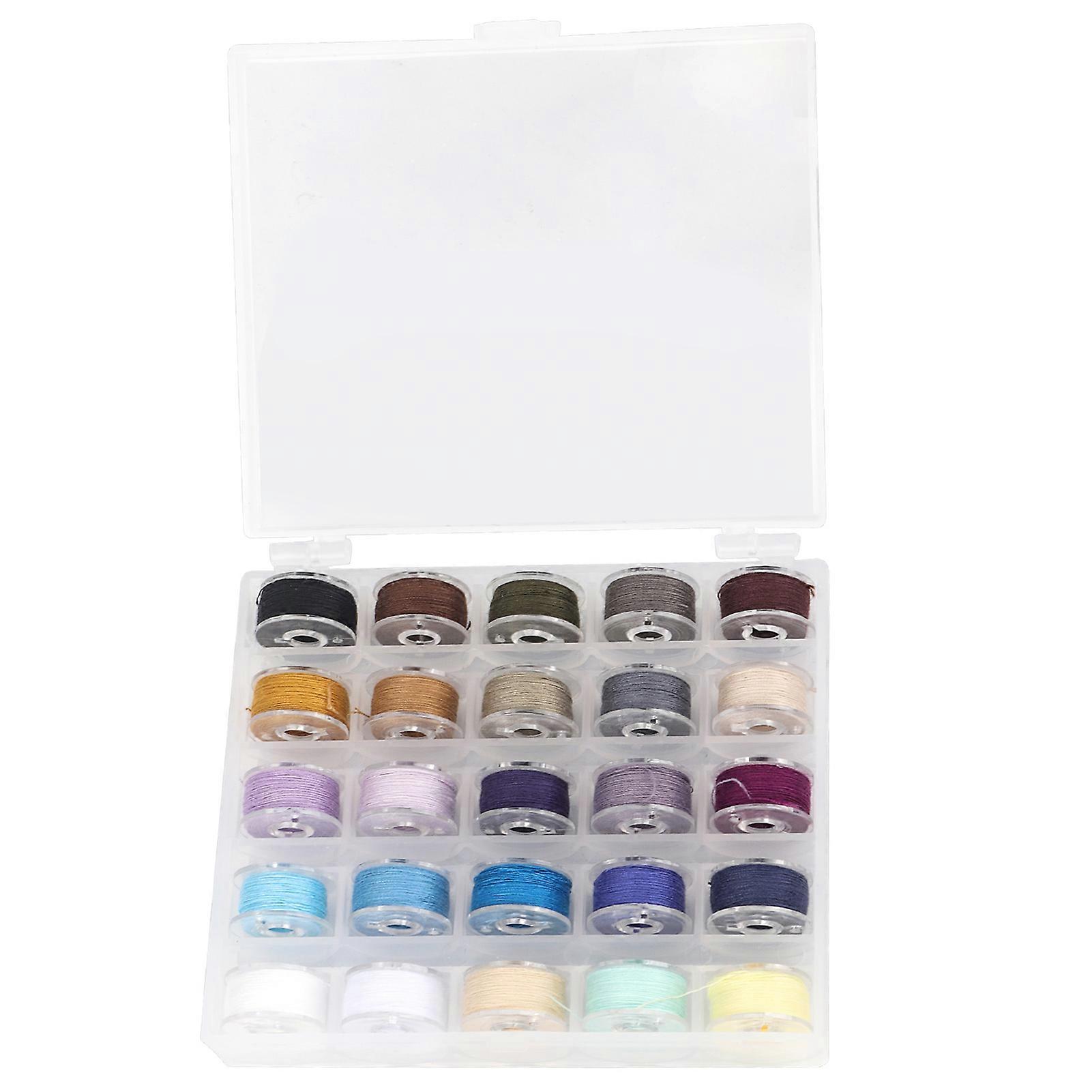 High-quality transparent bobbin storage box for sewing machine accessories with 25 thread spools