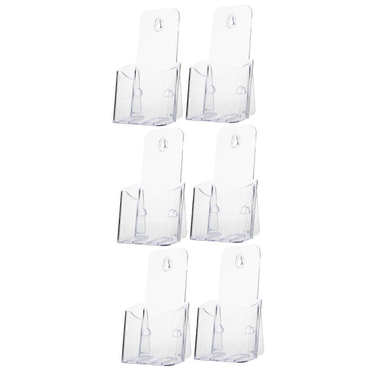 Wall File Organizer Acrylic Brochure Holder Clear Wall Mount SpaceSaving Durable 3 Sets Grey