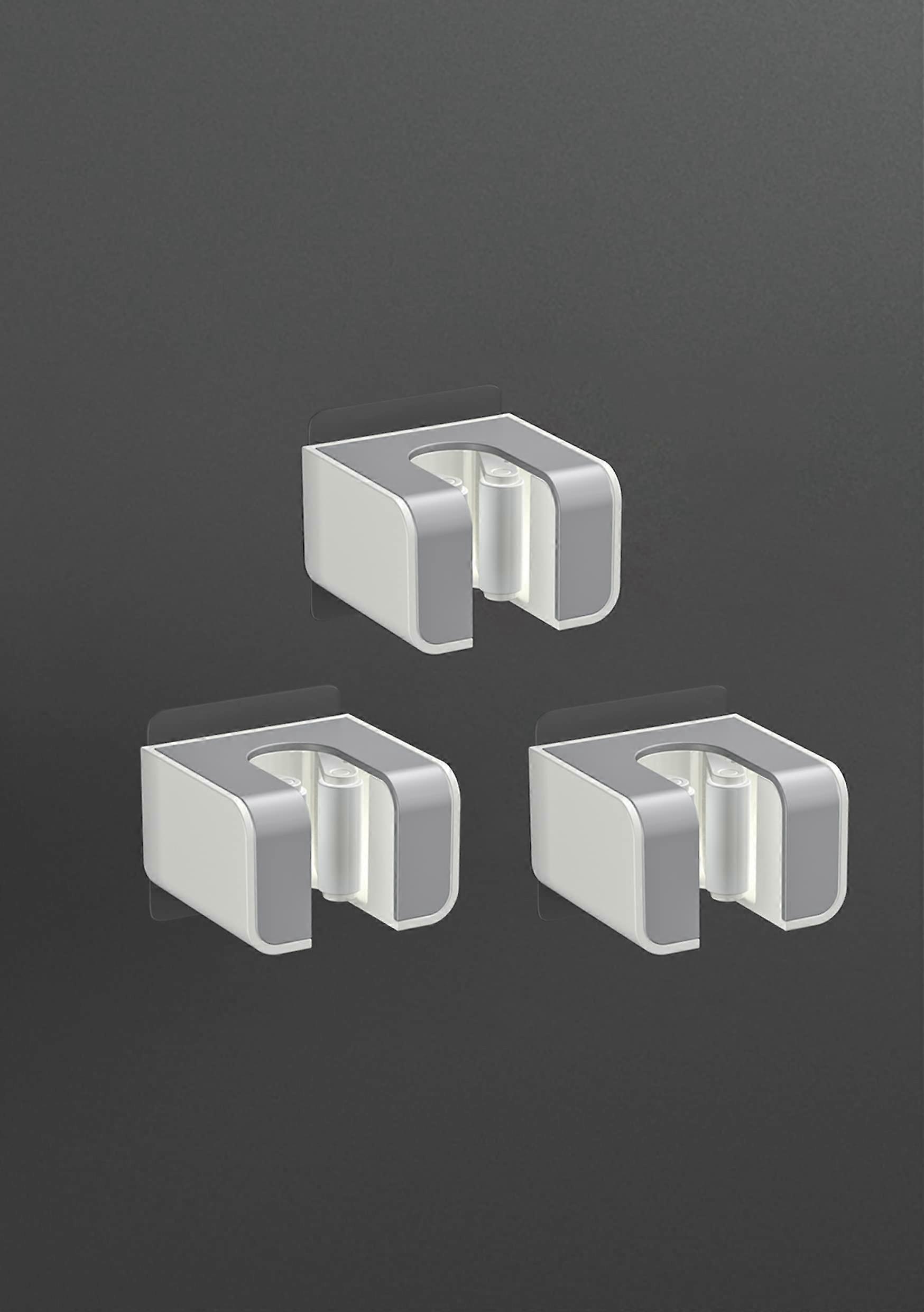 Broom and Mop Holder Wall Mounted Organizer, NoDrill Installation ABS 3 Pack for Clutter Storage