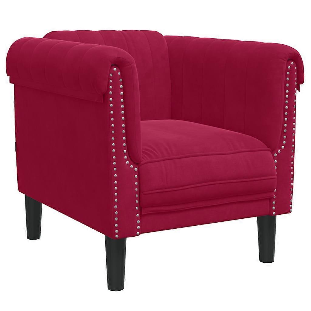 vidaXL Fauteuil fluweel wijnrood