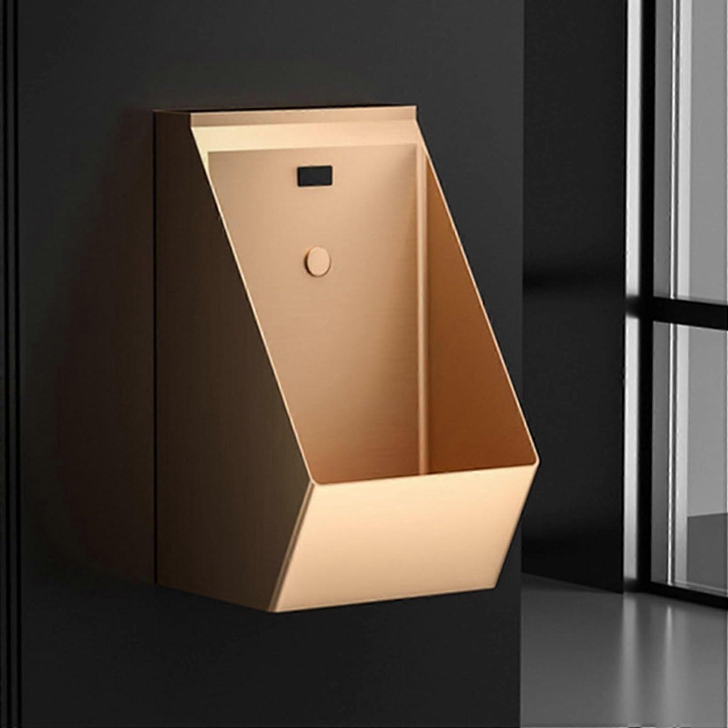 304 Stainless Steel Rosegold Wall Mounted Urinal with Touchless Automatic Flush for Men