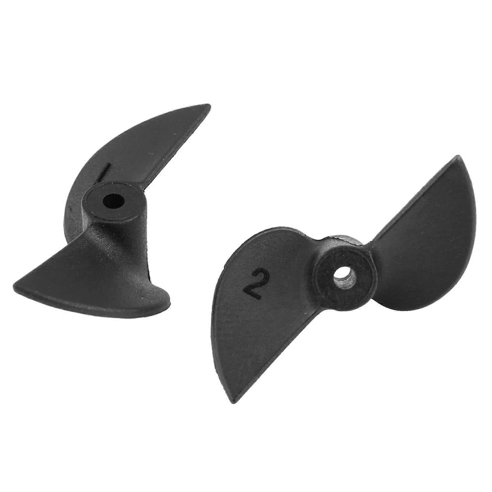 RC Boat Propeller 2mm Shaft Black Plastic 2 Blade Durable Easy Install Replacement