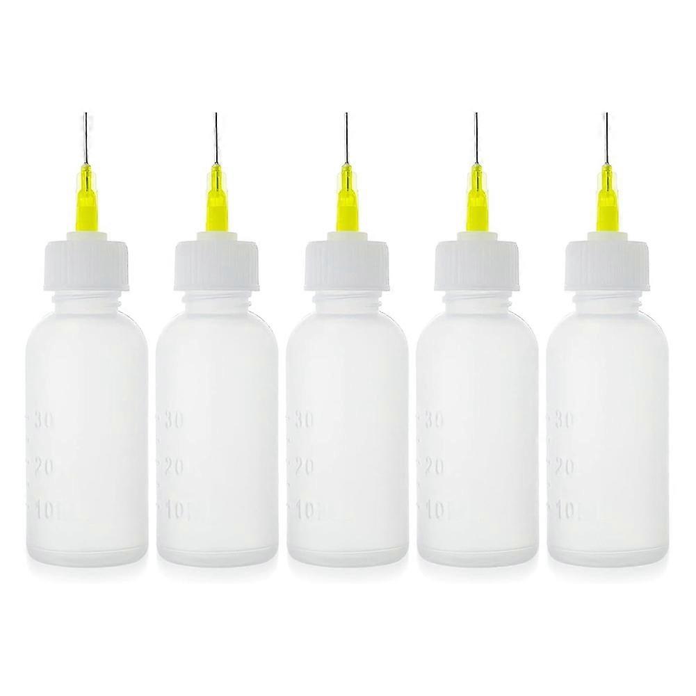 5 Pack 30cc Needle Glue Squeeze Bottle, Precision Tip Applicator,Easy to Use