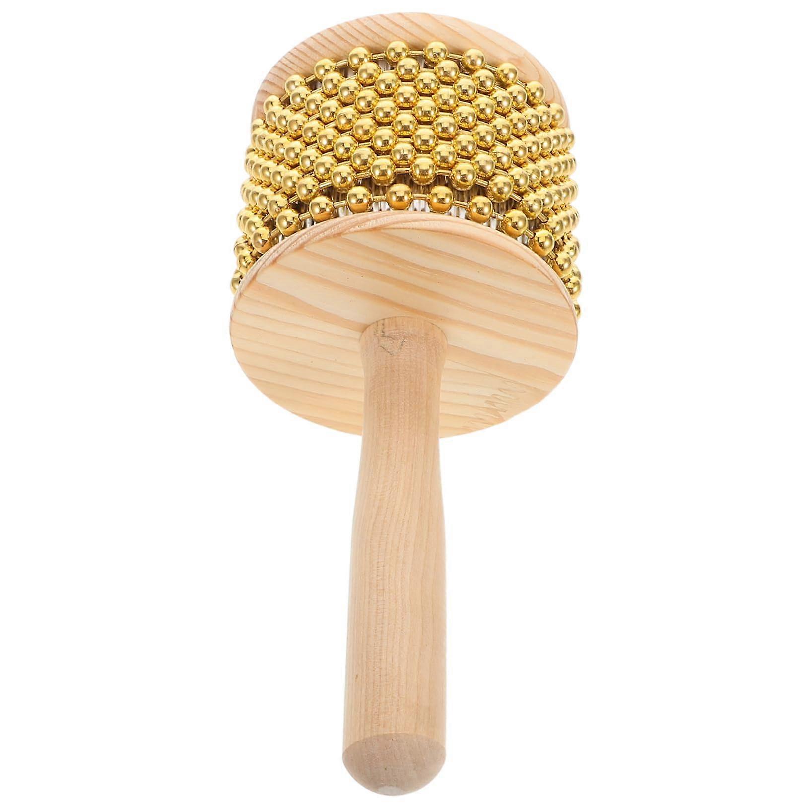Wooden Handheld Cabasa Shaker with Distinctive Exotic Tone for Live Performance Durable Construction