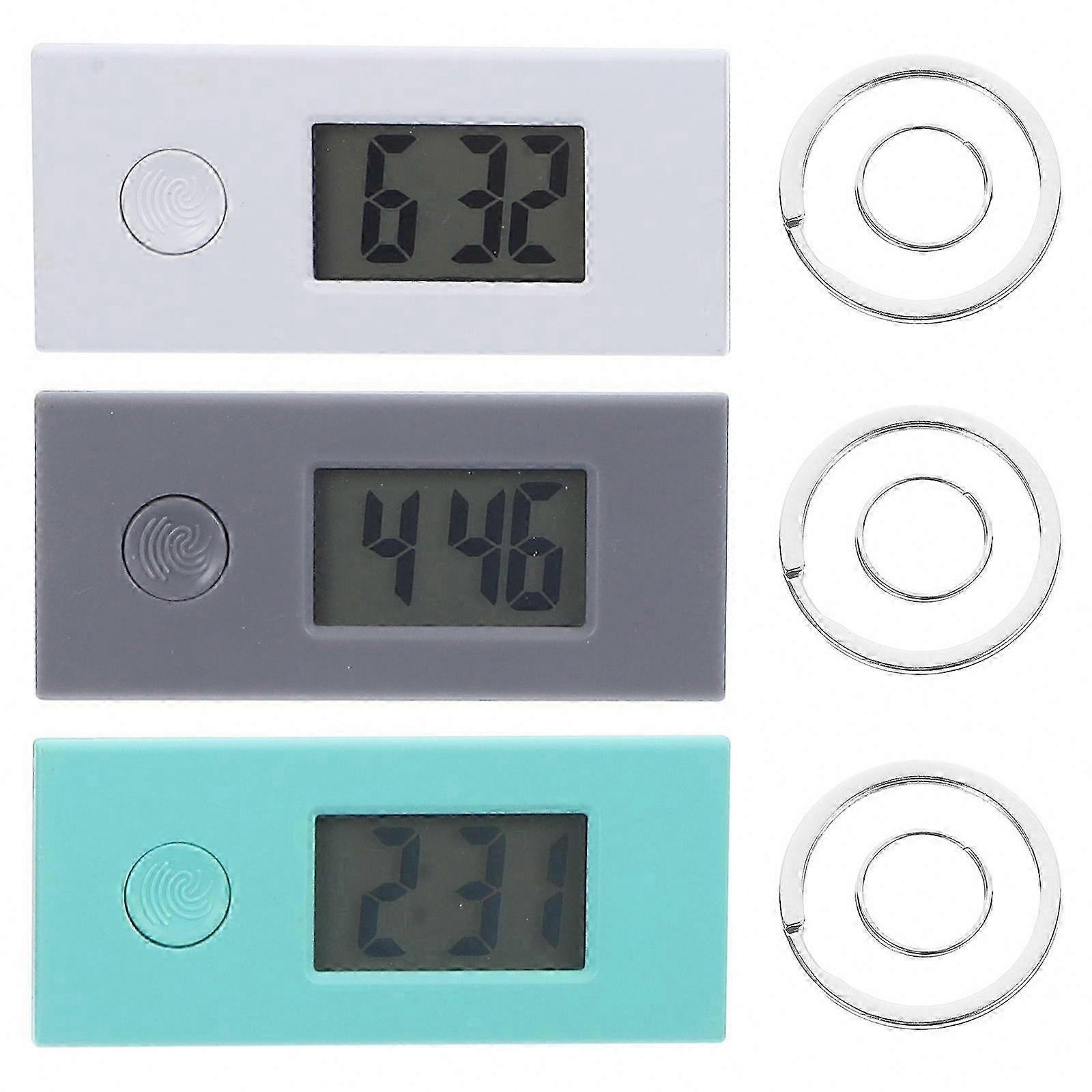 3-Pack Mini Digital Pocket Watches with Keychain for Easy Portability